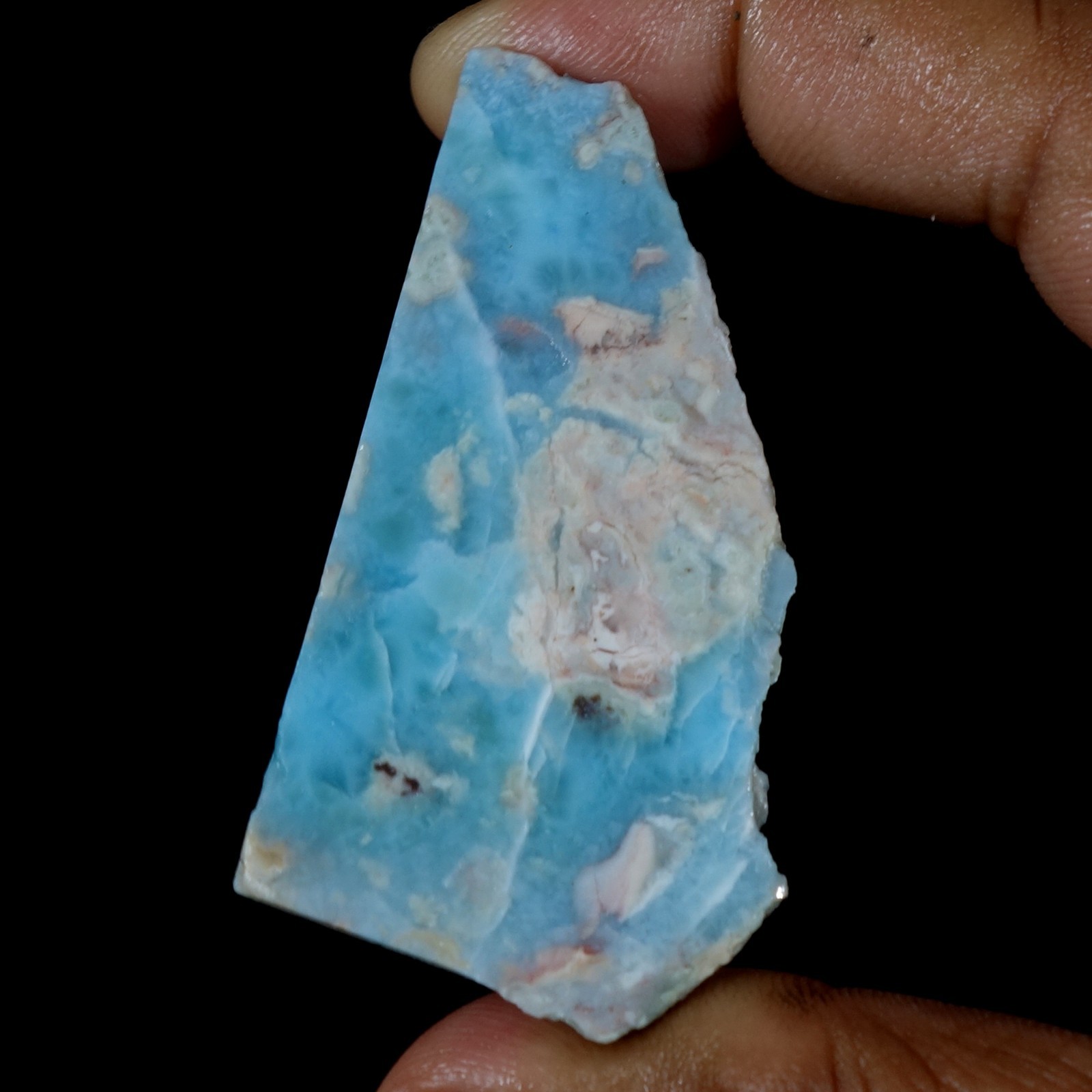 Sky Blue Larimar Slab Rough Dominican Blue Pectolite Cab Cutting Stone 94.50 Ct