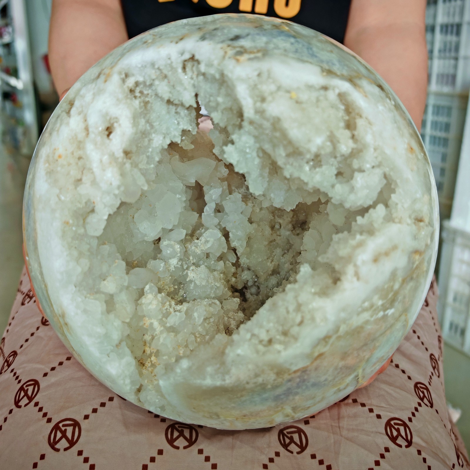 10LB RARE Natura crystal Moroccan Geode Sphere Quartz Crystal Healing