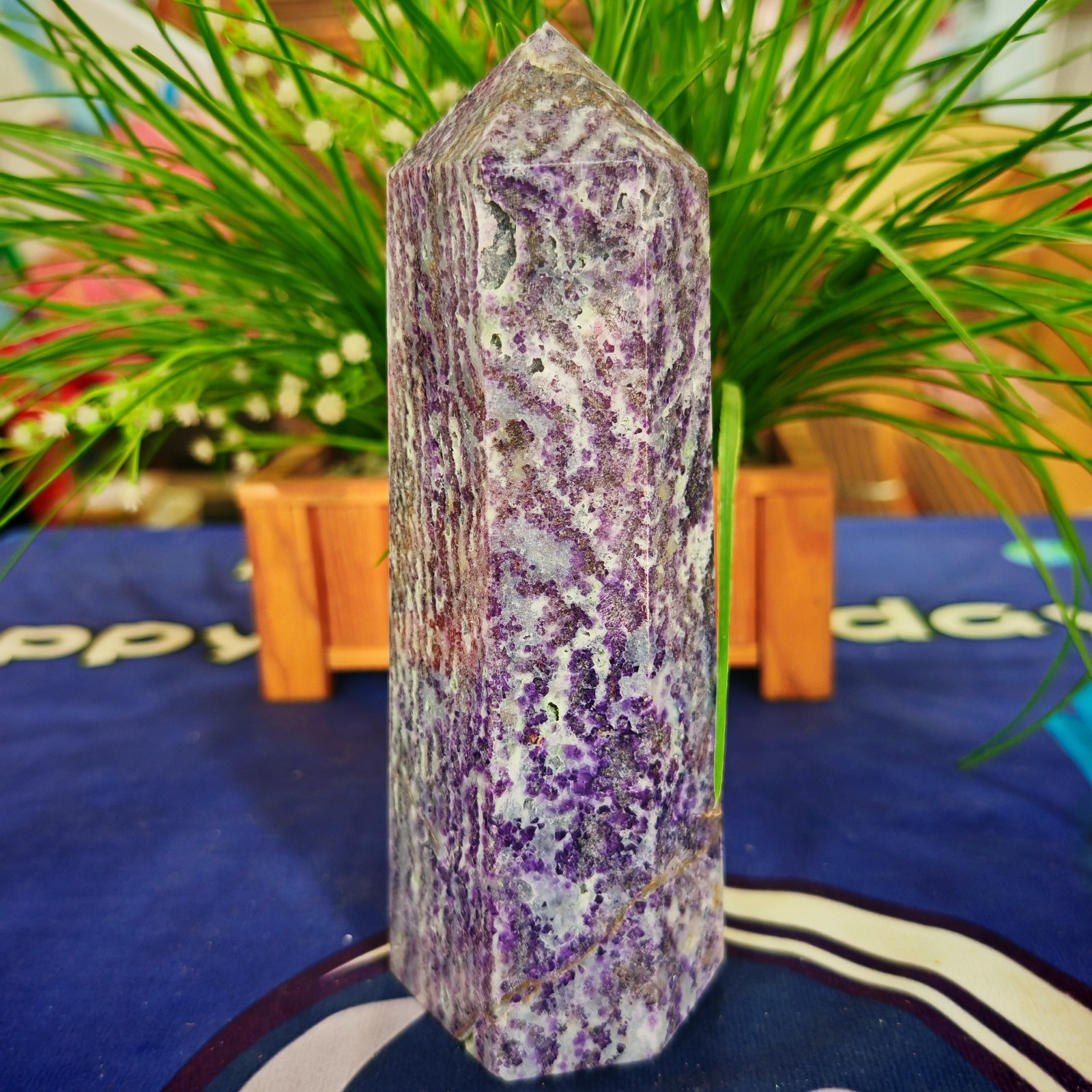 3.41LB Polishing and healing of natural colored fluorite crystal tower 1550g