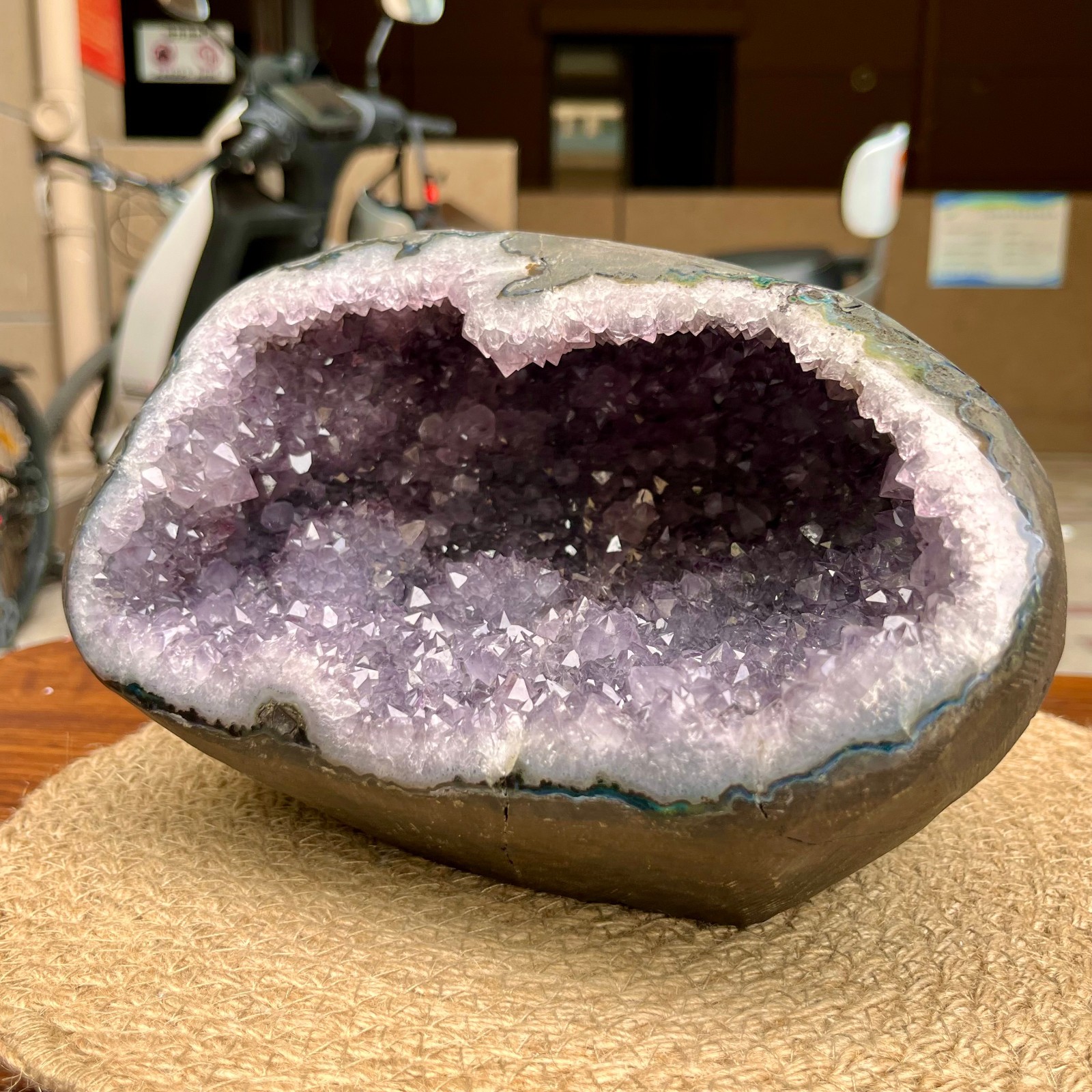 Amethyst Crystal Geode Cluster Natural Druzy Cave Display Stone 11.2 lb