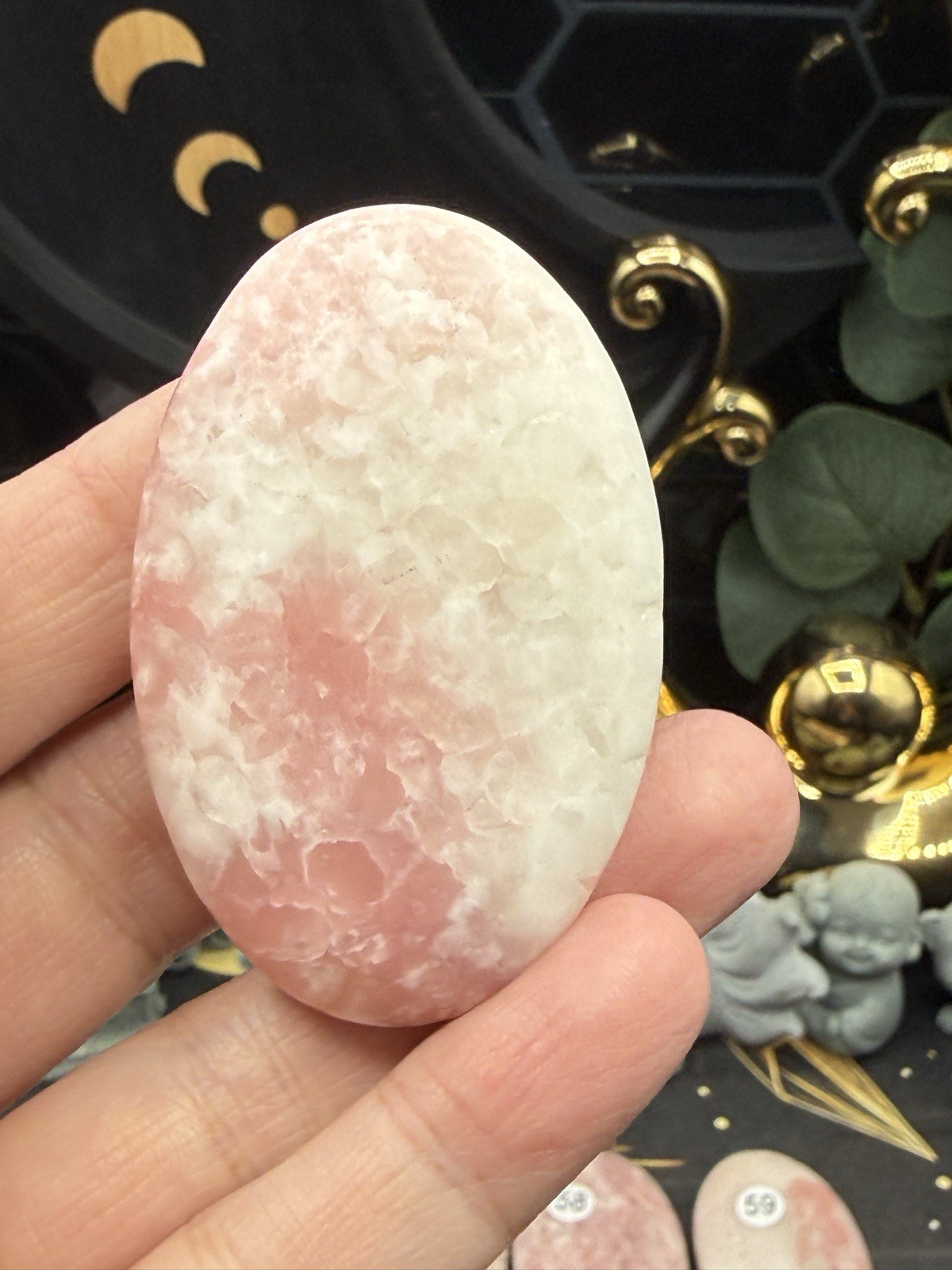 Natural Pink Opal Smooth raw finish Palmstones pocket stone Free shipping