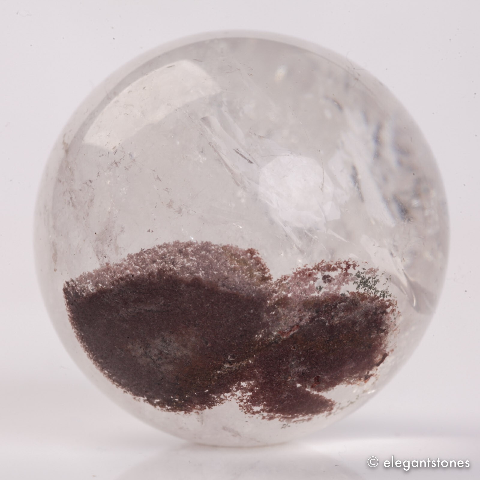 58g34mm Natural Garden/Phantom/Ghost/Lodolite Quartz Crystal Sphere Healing Ball
