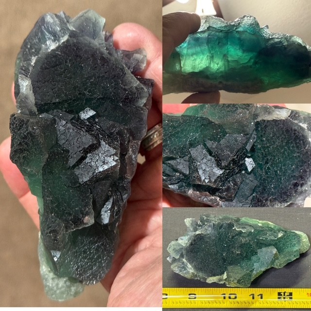 BEAUTIFUL ( 1 LB. 2 OZ) TRANSILLUMINATING GREEN FLUORITE,ZHEJIANG,CHINA