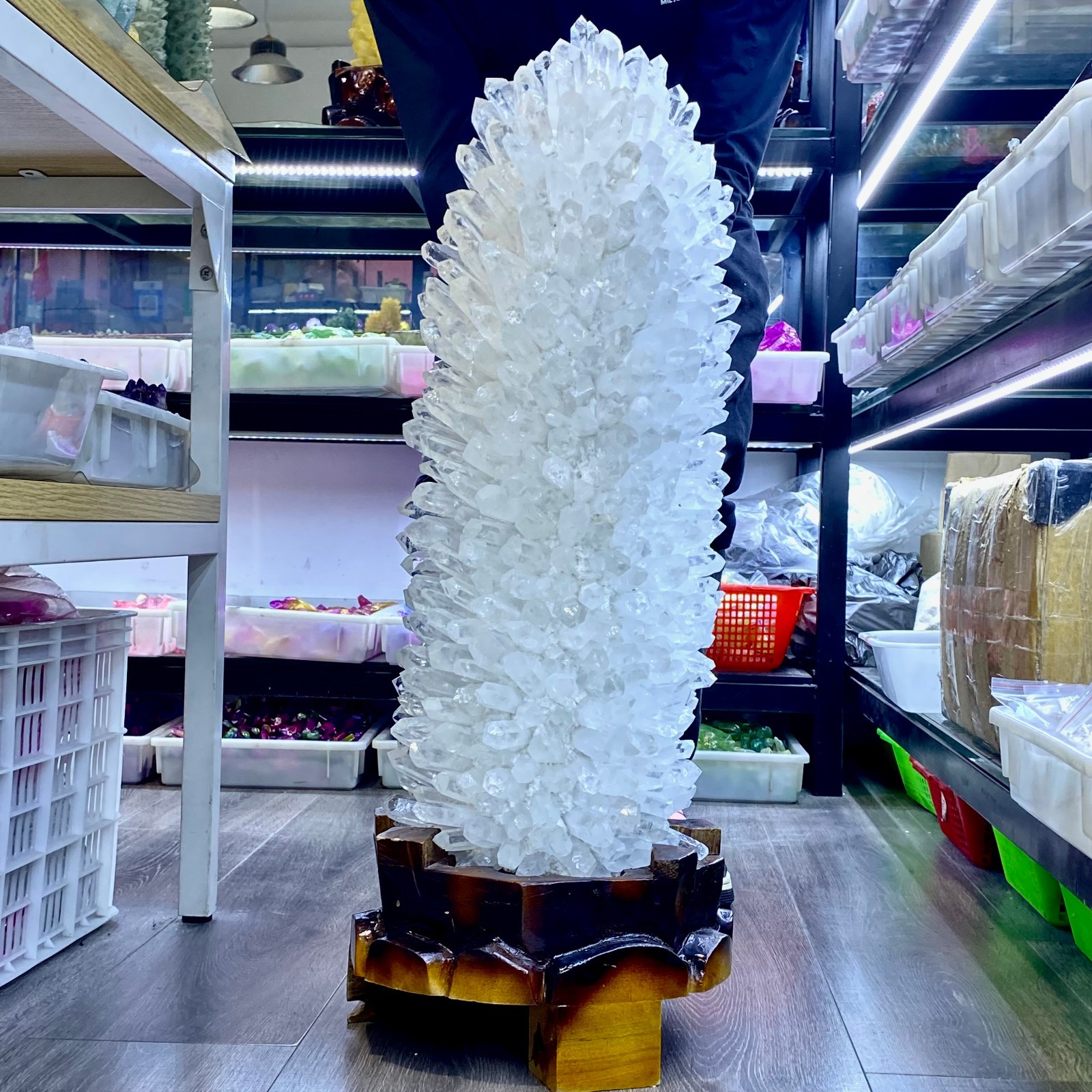75LB New find white phantom quartz crystal cluster mineral sample