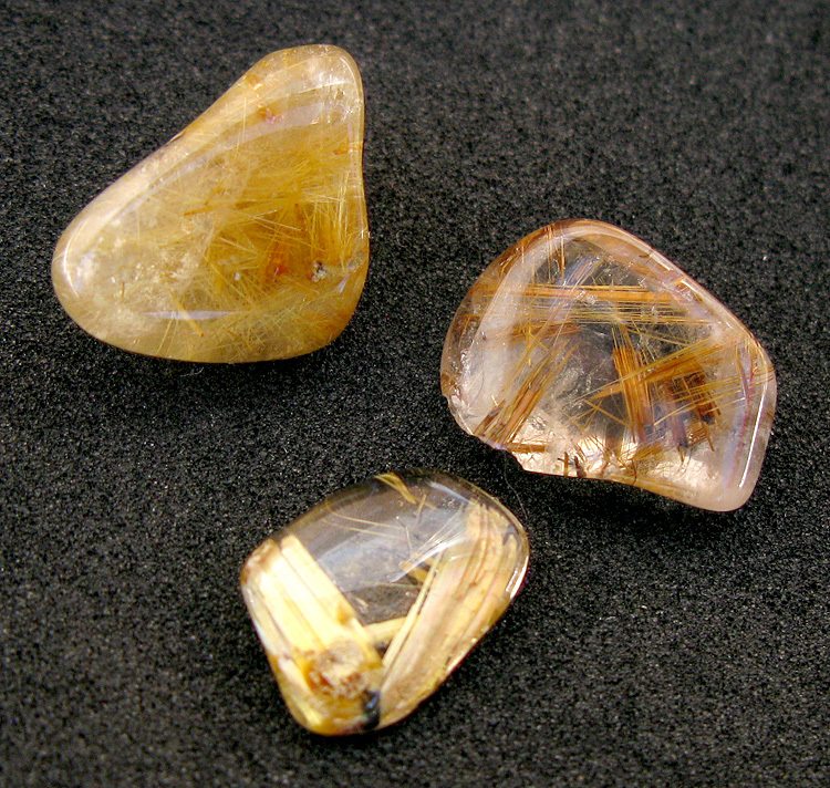 3pcs A+ Golden RUTILATED QUARTZ Crystal Rutile Gemstone Polished Rock HEALING NR