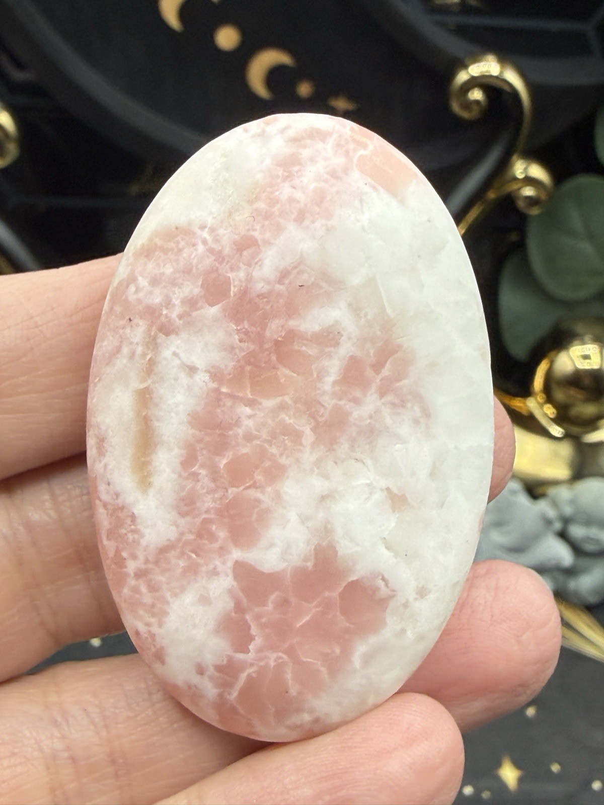 Natural Pink Opal Smooth raw finish Palmstones pocket stone Free shipping