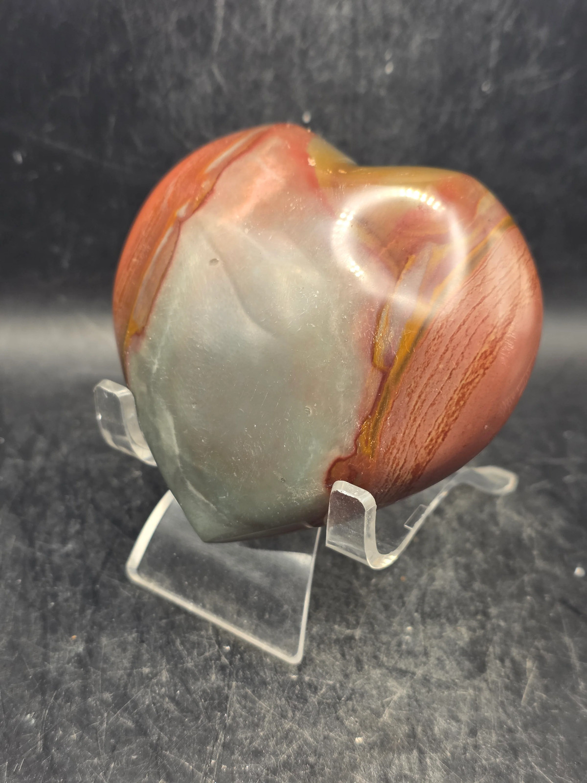 Polychrome jasper heart! 10 ounces, 3.2 inches wide, 3″ tall