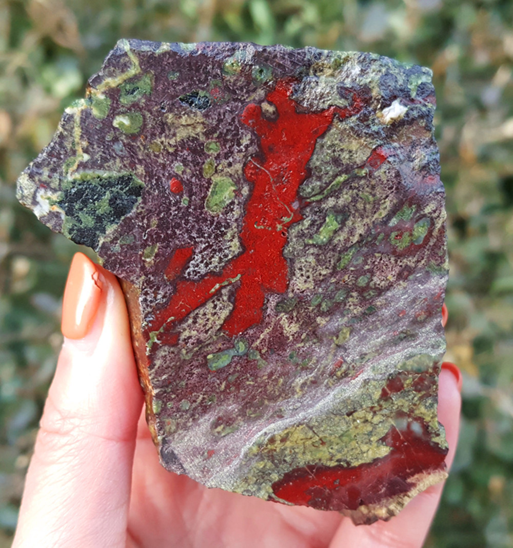 TOP 193.4G Natural polishing Dragon Blood Stone Jasper Stone block YE95
