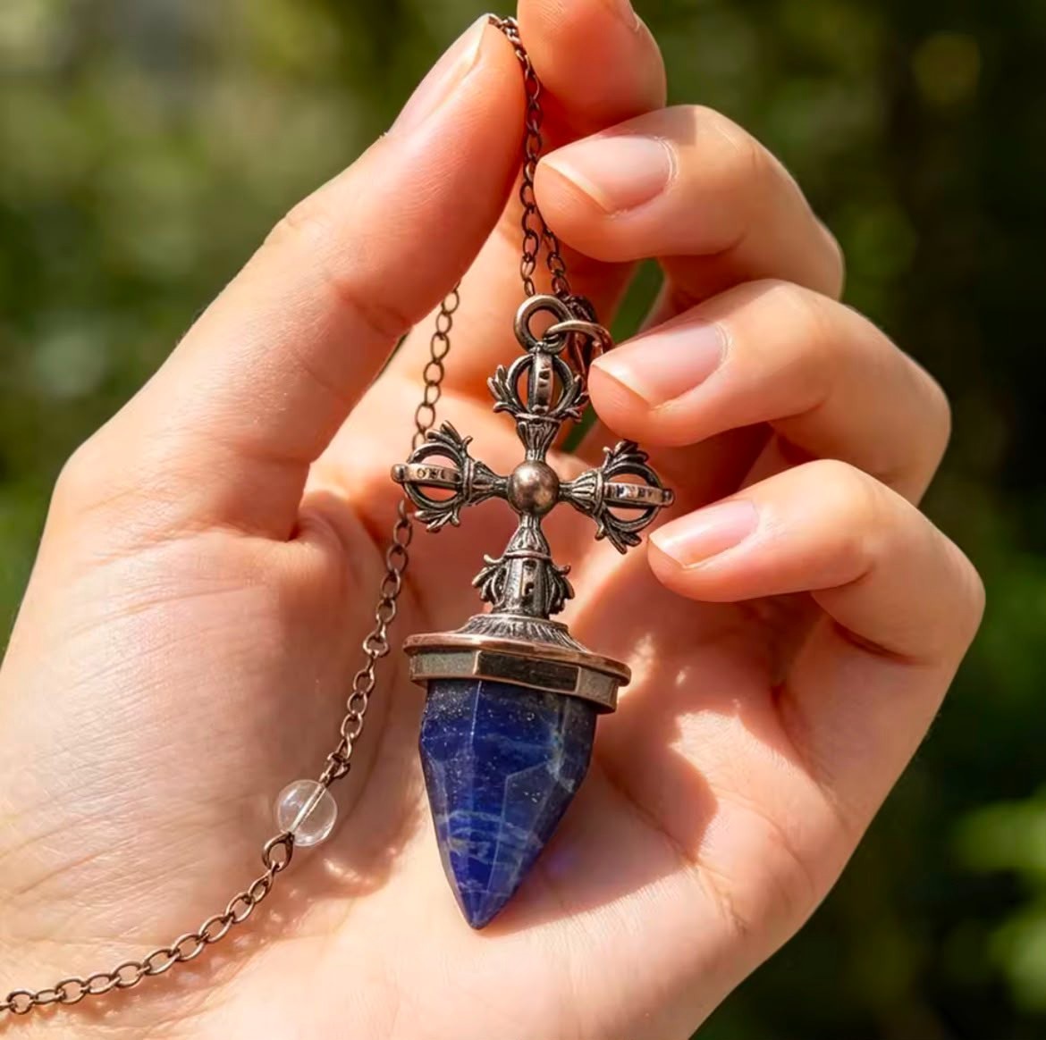 1pc Natural Crystal Pendulum Divination Reiki Spiritual Multi Stones Quartz