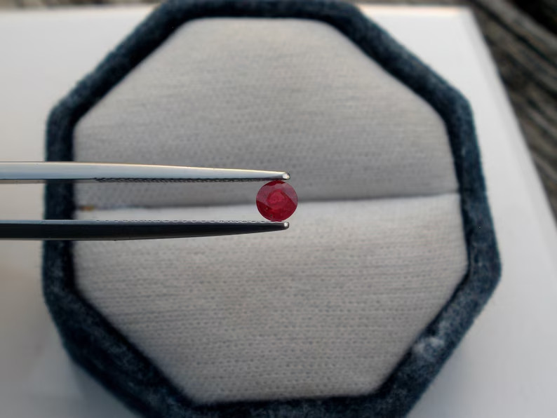 Truly Exquisite 5.02 Ct+ Natural Blood Red Ruby With Round Cut Loose Gemstone