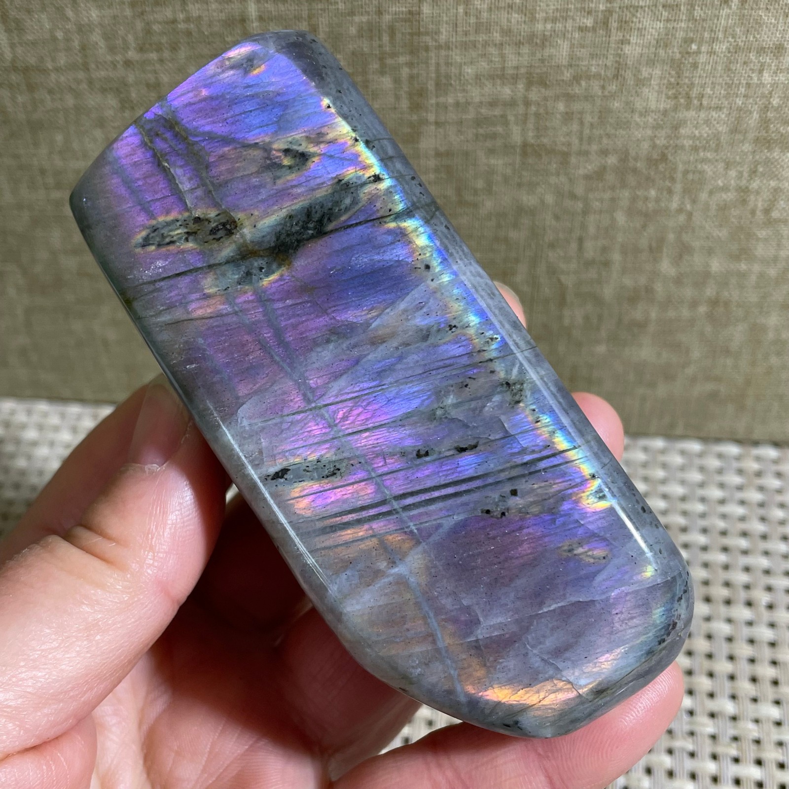 Rare Flashy Labradorite Slab Crystal Rough Gemstone Raw Labradorite Rough 258g