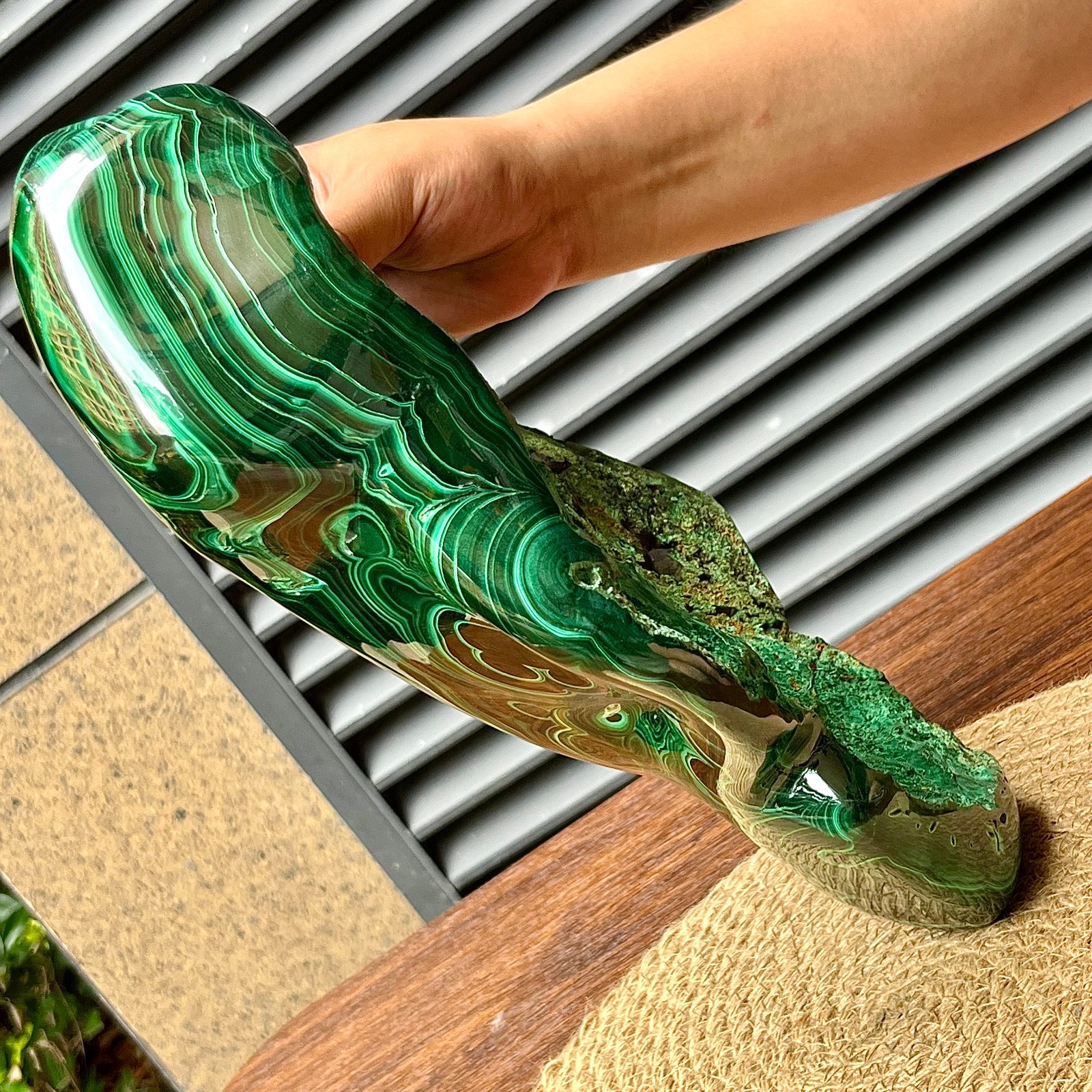 24 lb Malachite Stone Natural Polished Anniversary Gift Display Art