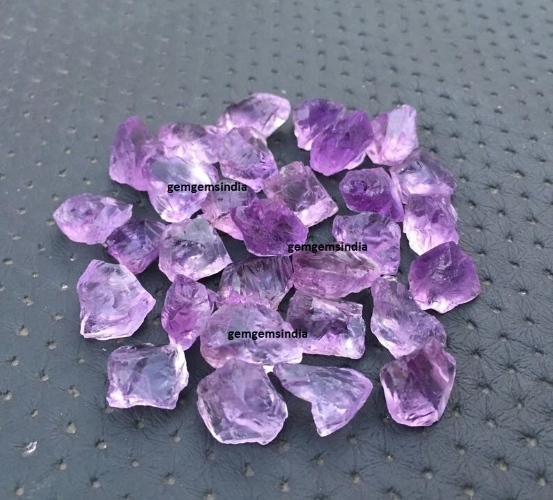 AAA+ Beautiful Pink Amethyst 10 Piece Raw 10-13 MM Pink Amethyst Rough Gemstone