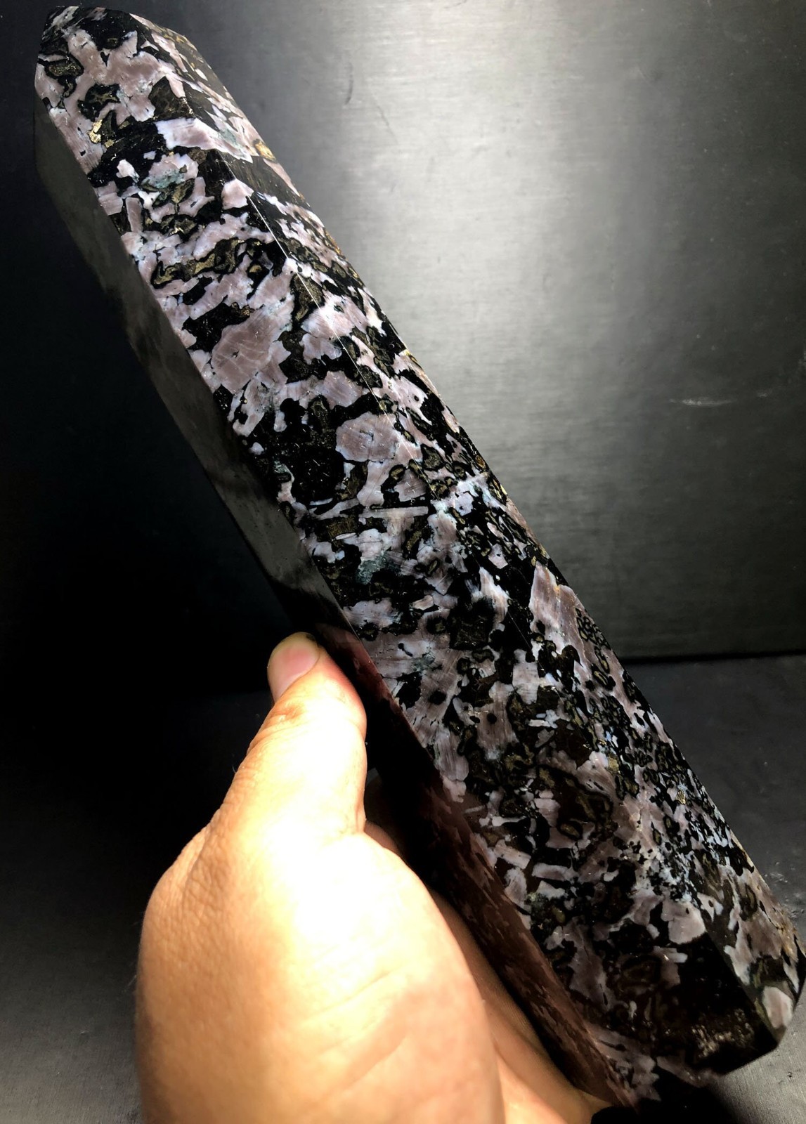 1224g 260mm Indigo Gabbro Terminated Generator Mystic Merlinite Crystal Point
