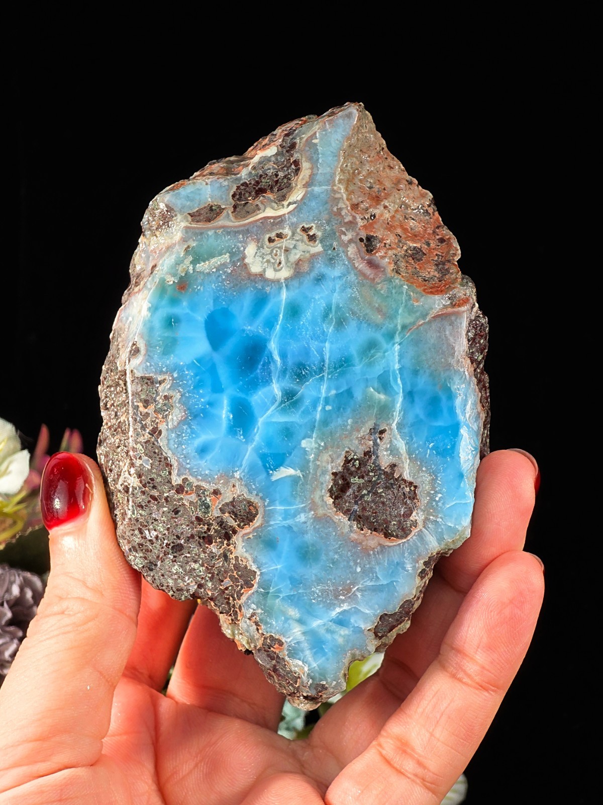 251G SUPER BLUE LARIMAR STONE ROUGH RAW MINERAL SPECIMEN RARE CRYSTAL COLLECTION