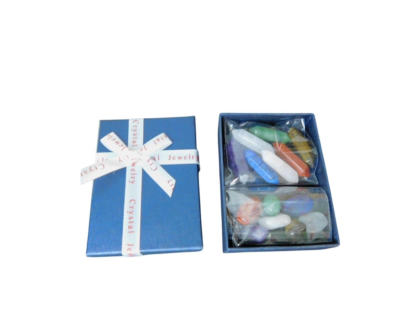 Crystal Jewelry Gift Box With Assorted Polished Gemstones & Chakra Healing Cryst