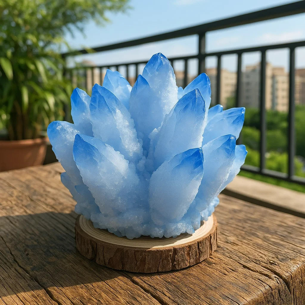 300g Rare Blue Quartz Crystal Cluster Rough Geode Healing Reiki Art Home Decor
