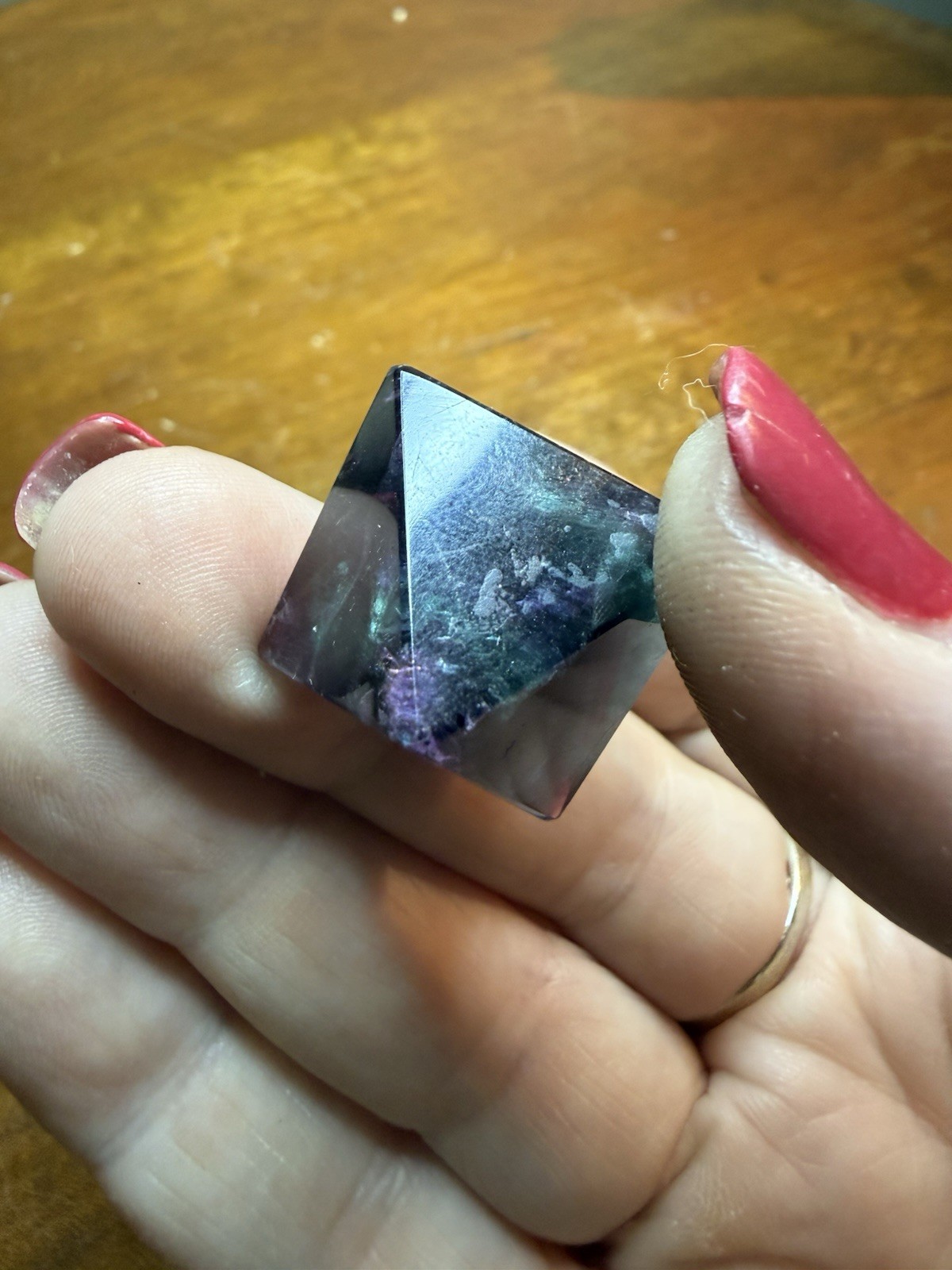 Fluorite Octahedron Natural Cleaved Polished Stunning Colors
