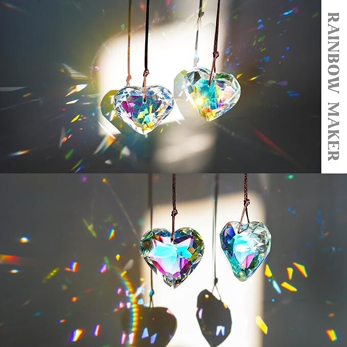 6cm Heart Shape Suncatcher 45mm Crystal Rainbow maker Home Decor Healing Gift