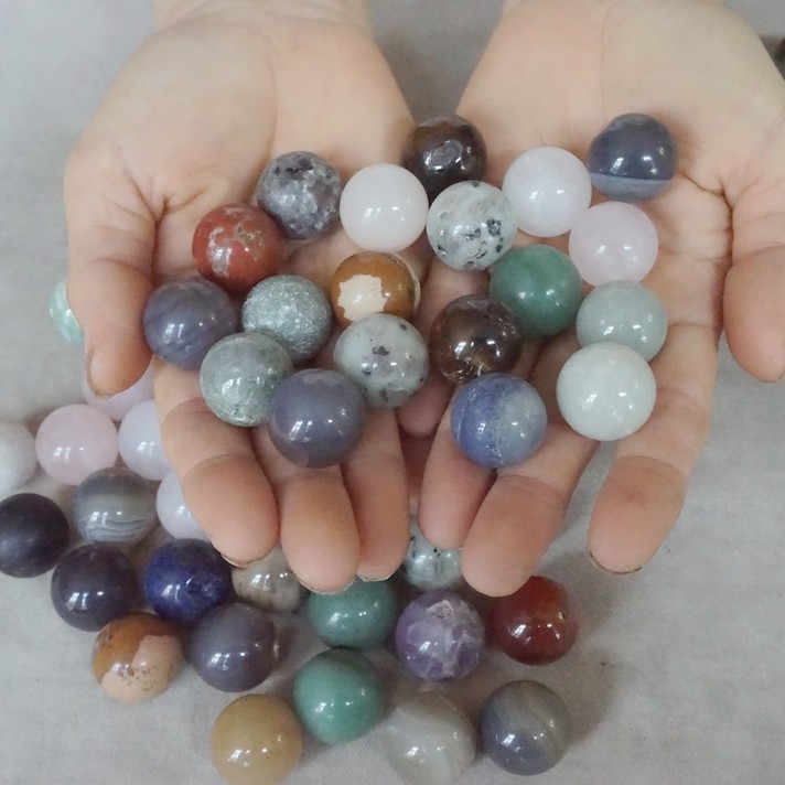 2.2LB 88Pcs Natural Quartz Crystal Jasper Sphere Ball Diverse Stone Healing 20mm