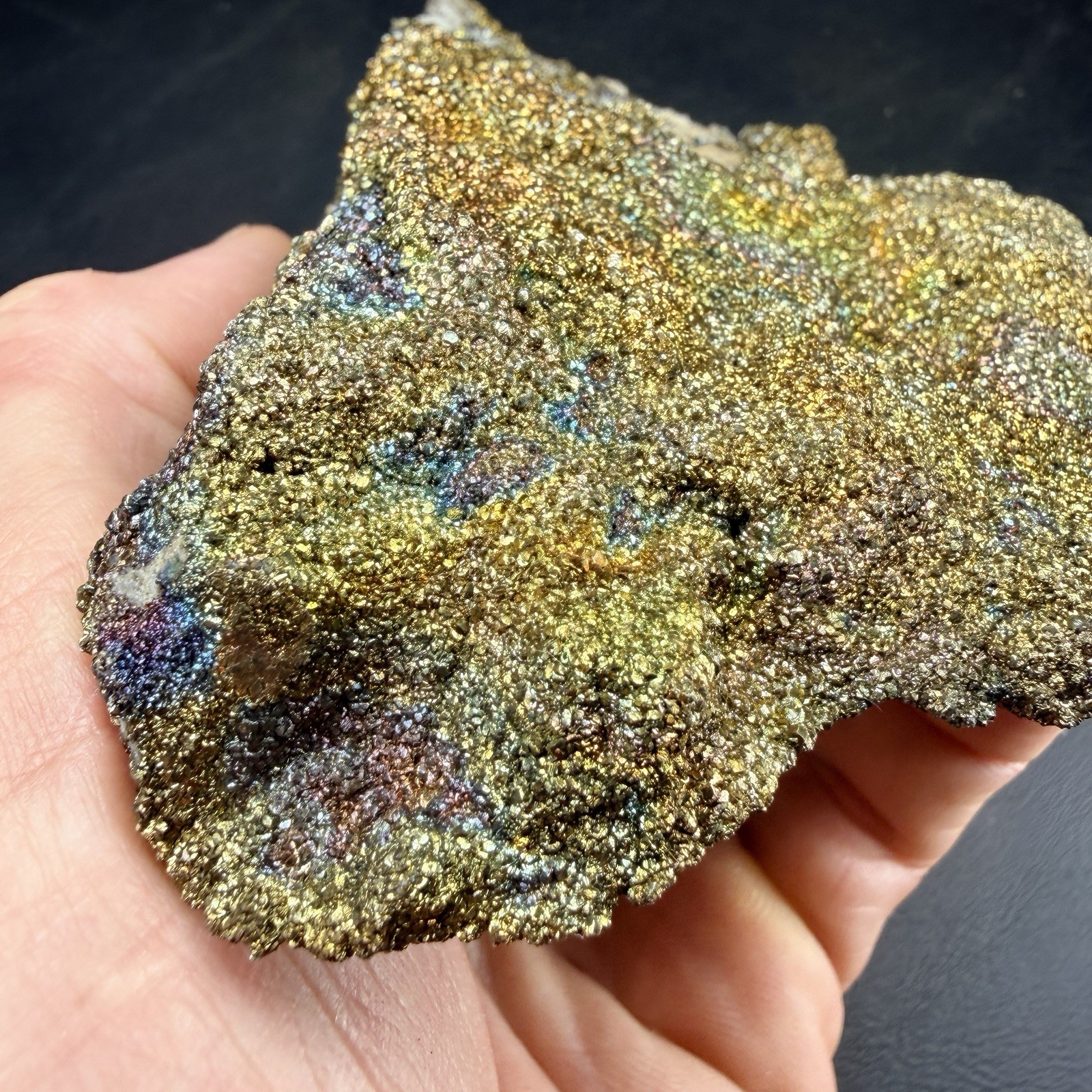 Iridescent Chalcopyrite Calcite Crystals on Matrix / Missouri *Video