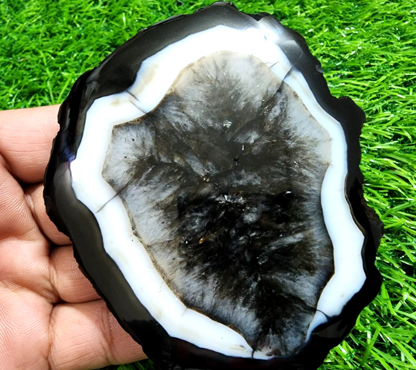 Large 613ct Slice Agate Slab Crystal Polished Druzy Gemstone Jewelry Making