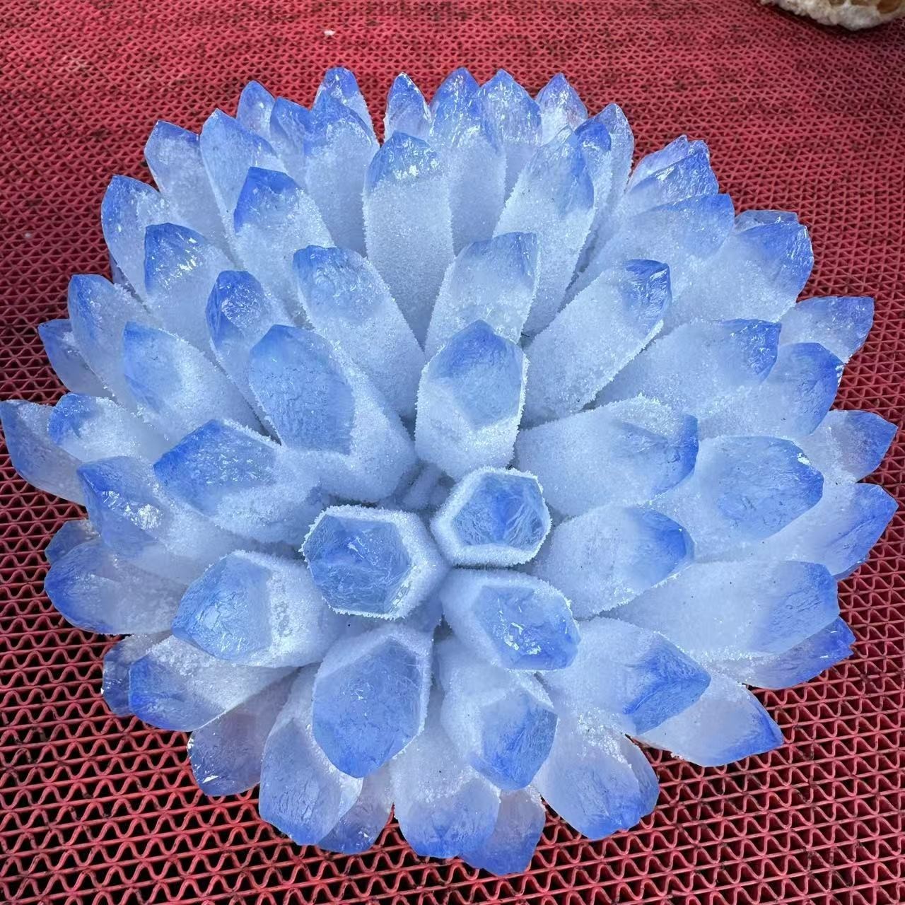 New Find blue Phantom Quartz Crystal Cluster Mineral Specimen Healing 12LB+ 1pc