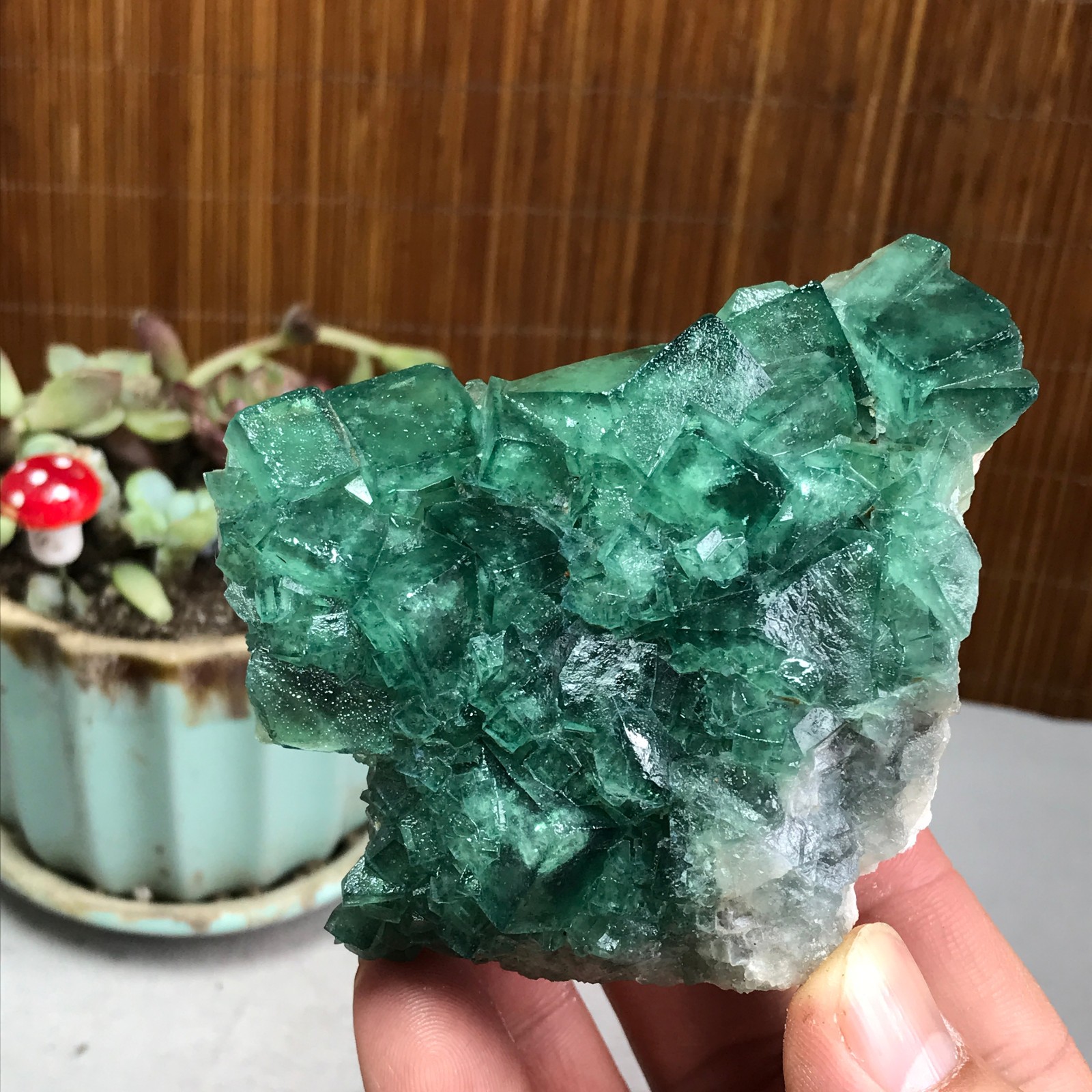 82-60-50mm Rare Natural Green Calcite fluorite Mineral Specimen 316g A3868