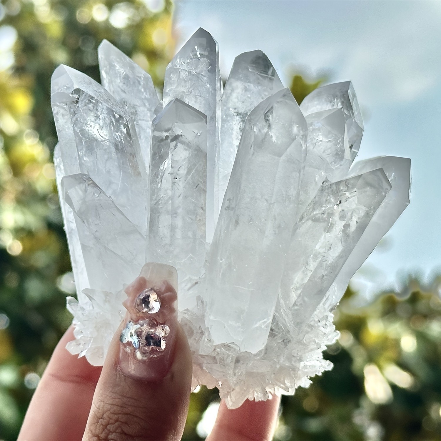 0.7Lb Crystal White Quartz Cluster Random Handmade Polished Home Collection Gift