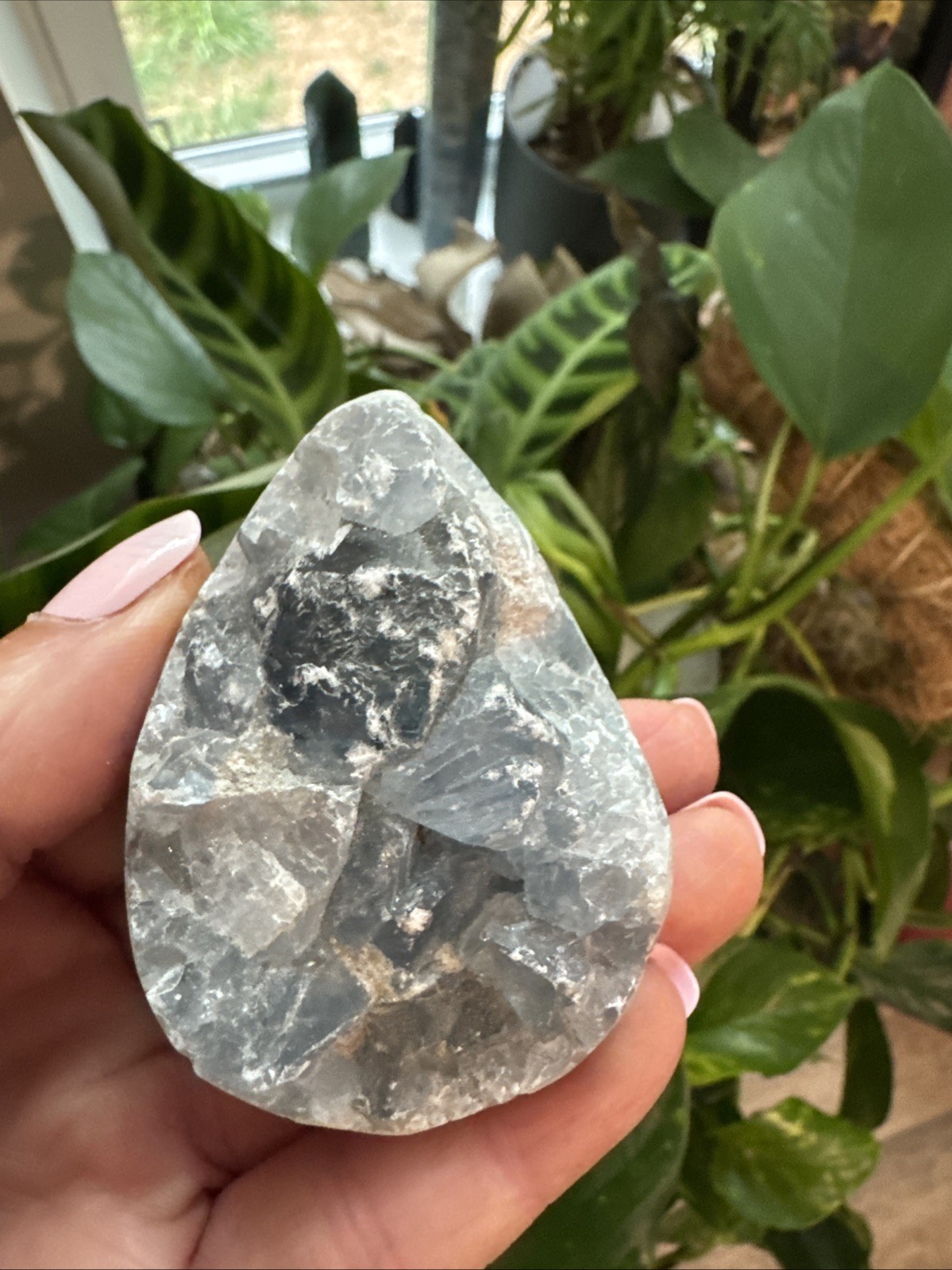 Natural Blue Celestite Crystal Geode Set 399 Grams