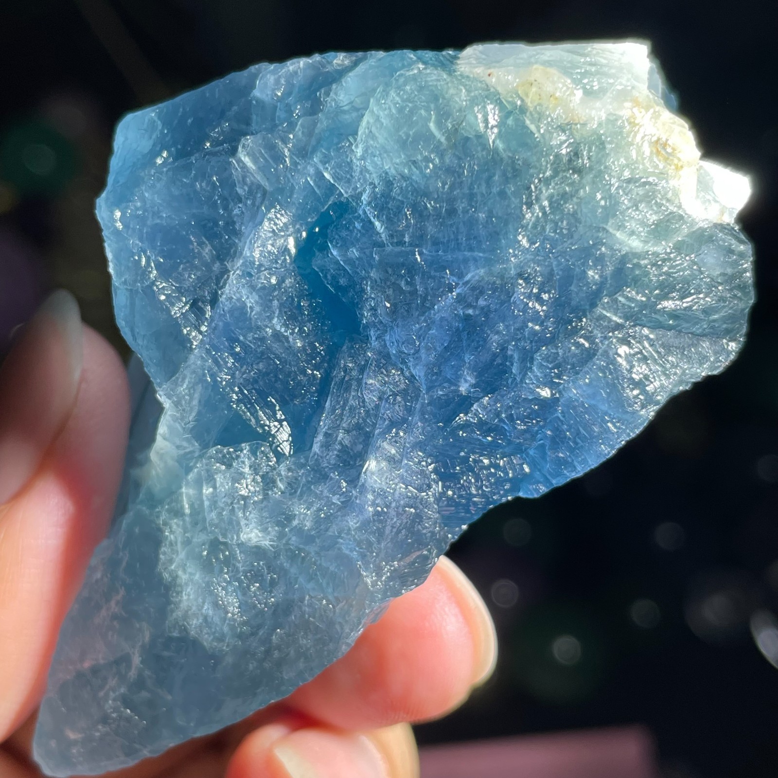 145g Natural Rough Dark Blue Fluorite Quartz Crystal Raw Stone Specimen Healing