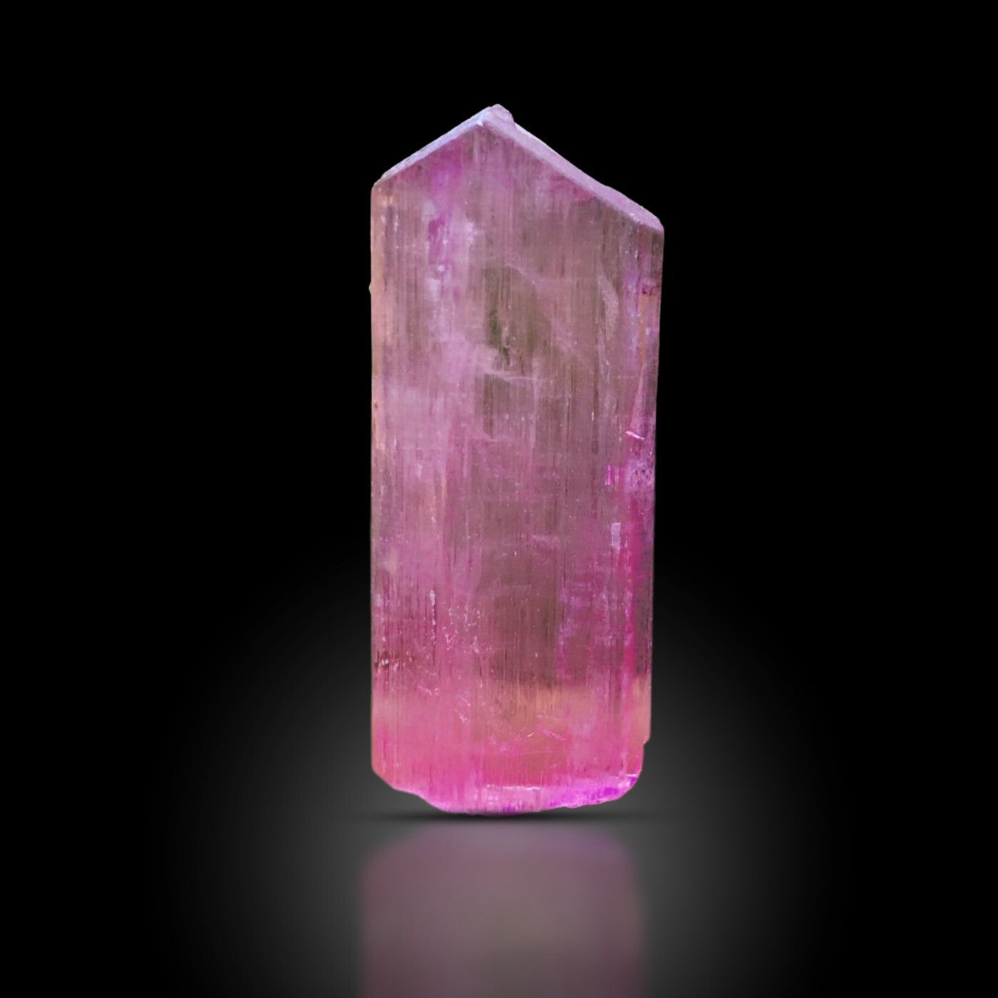 100% Natural Transparent V Shape Top Deep Pink Spodumene Kunzite Healing Crystal