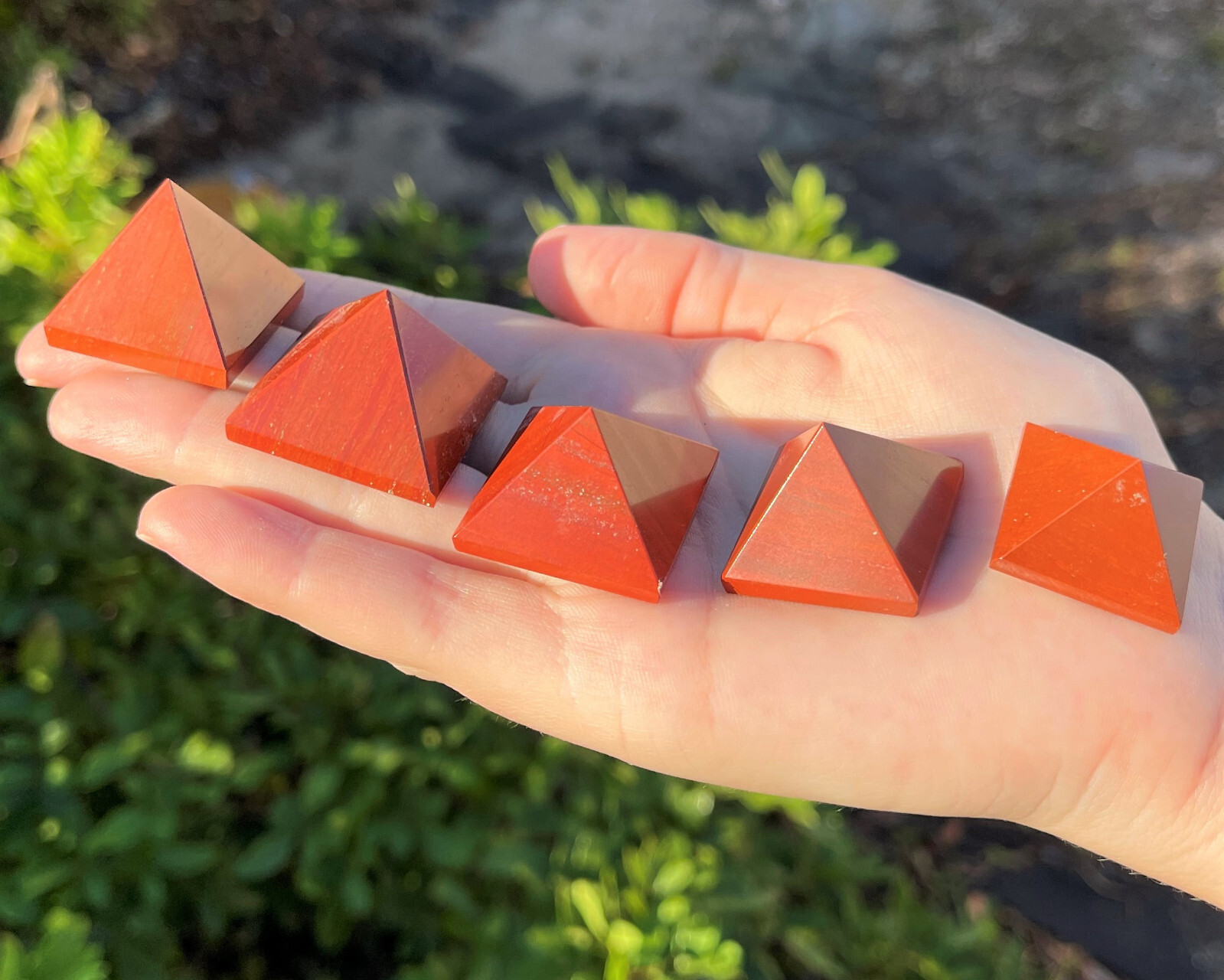 Red Jasper Crystal Pyramid, Medium 1″ – 1.25″ Gemstone Reiki Red Jasper Pyramid