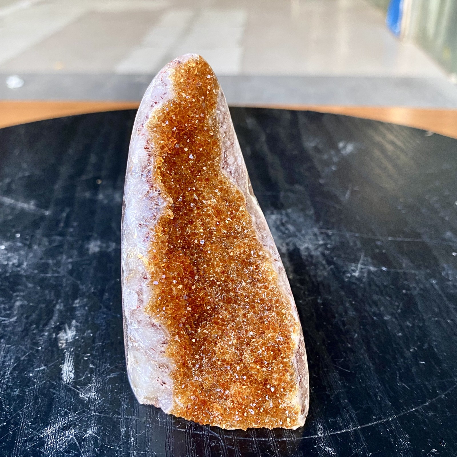 300G Natural citrine geode quartz cluster crystal Cathedrals specimen Healing