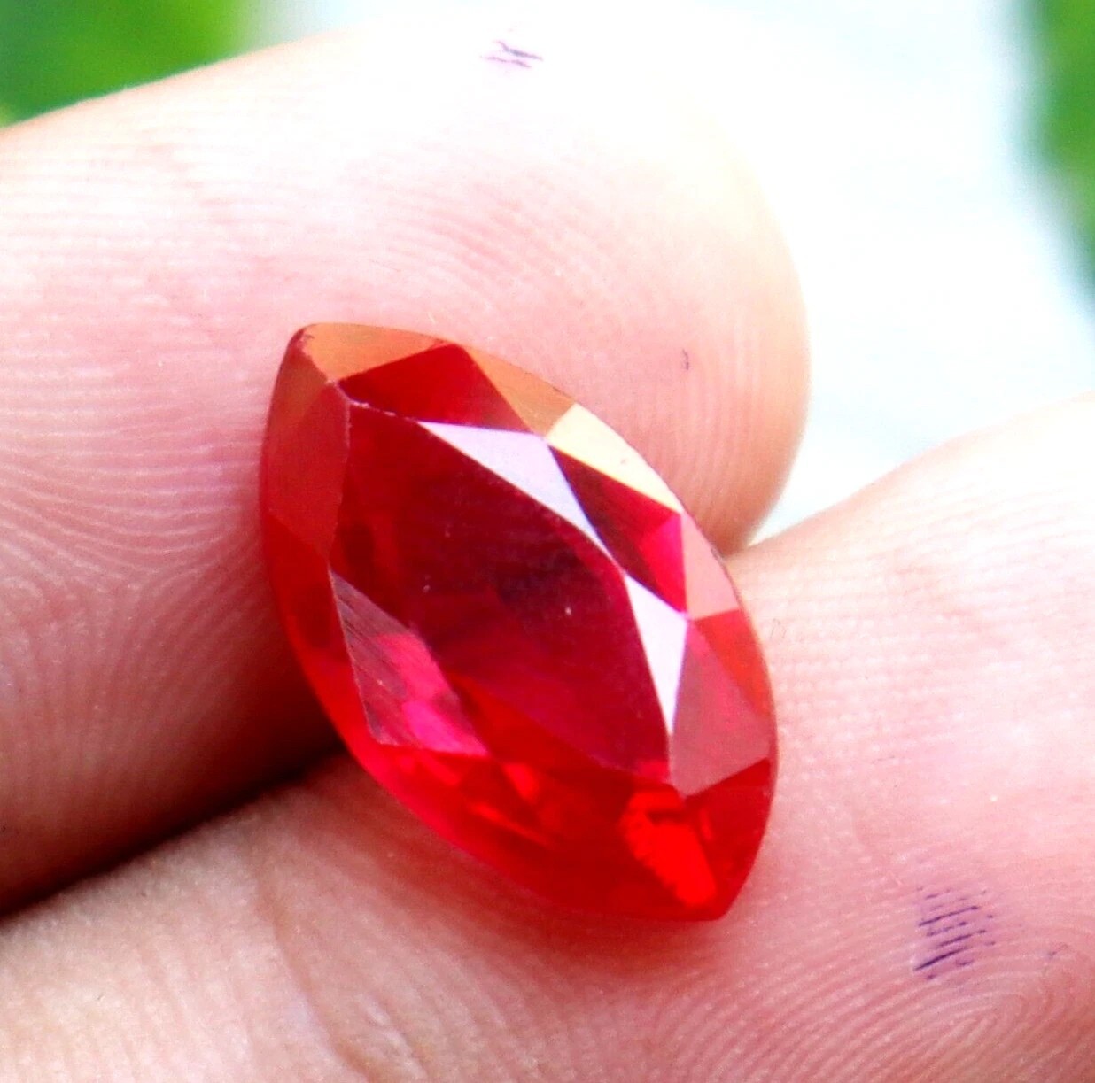 Natural Mozambique Blood Red Ruby Marquise Cut Loose Certified Gemstone 8 Ct
