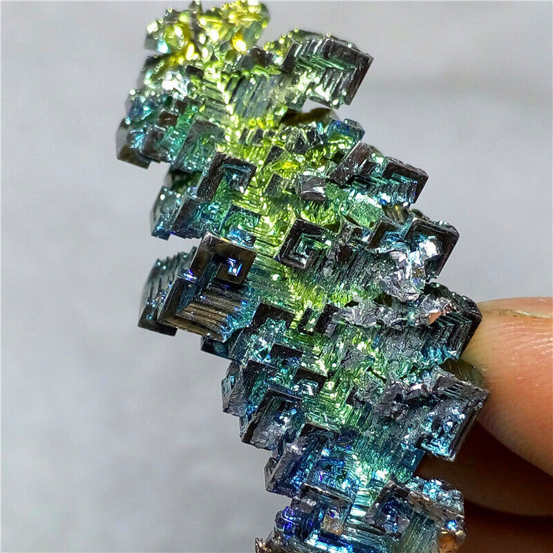 26.6g BISMUTH Crystal Cluster Iridescent Colorful Rainbow Hoppered From USA #C8