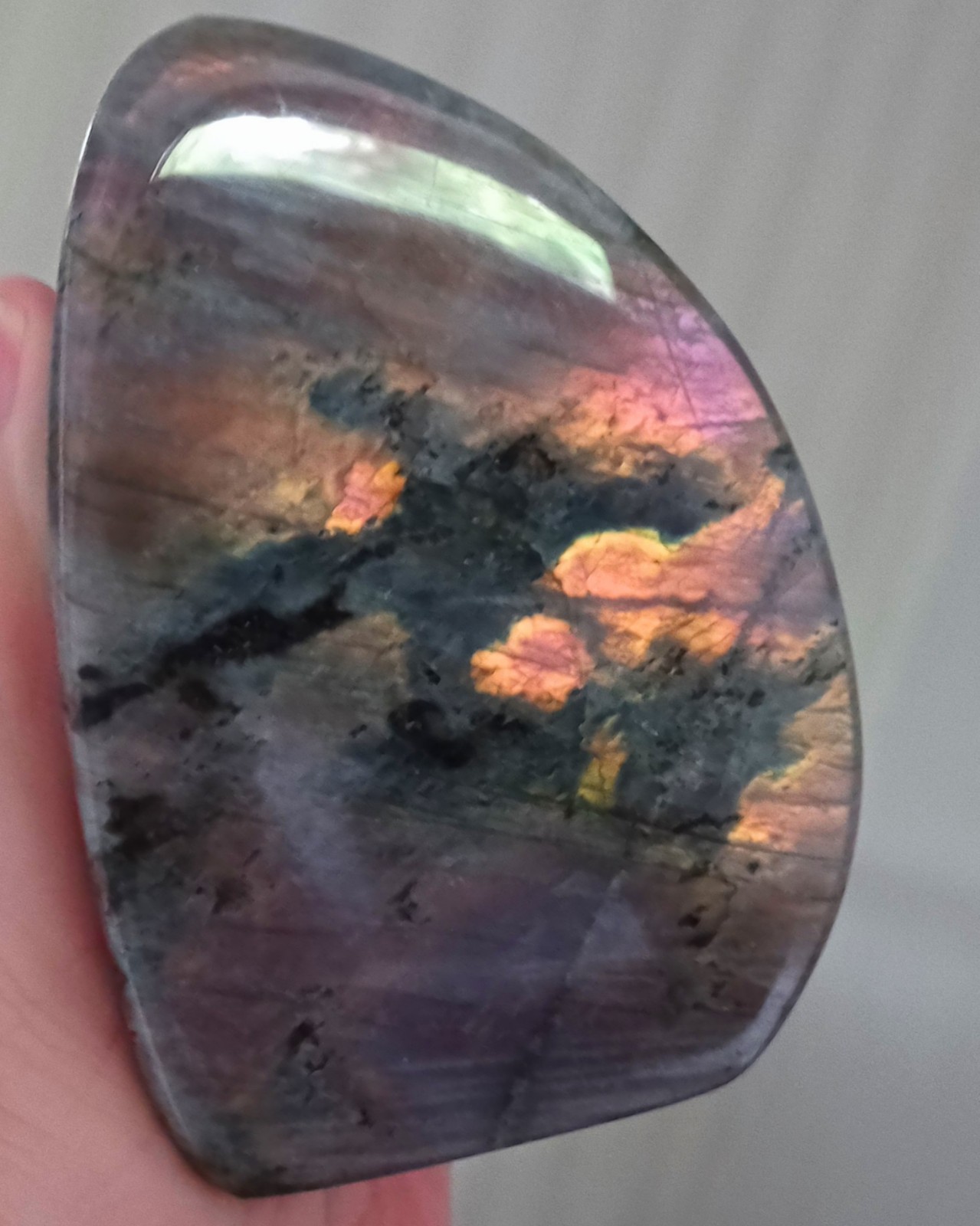 FULL FLASH LABRADORITE ROCK! NATURAL GEOLOGY POLISHED QUARTZ CRYSTAL STONE USA!