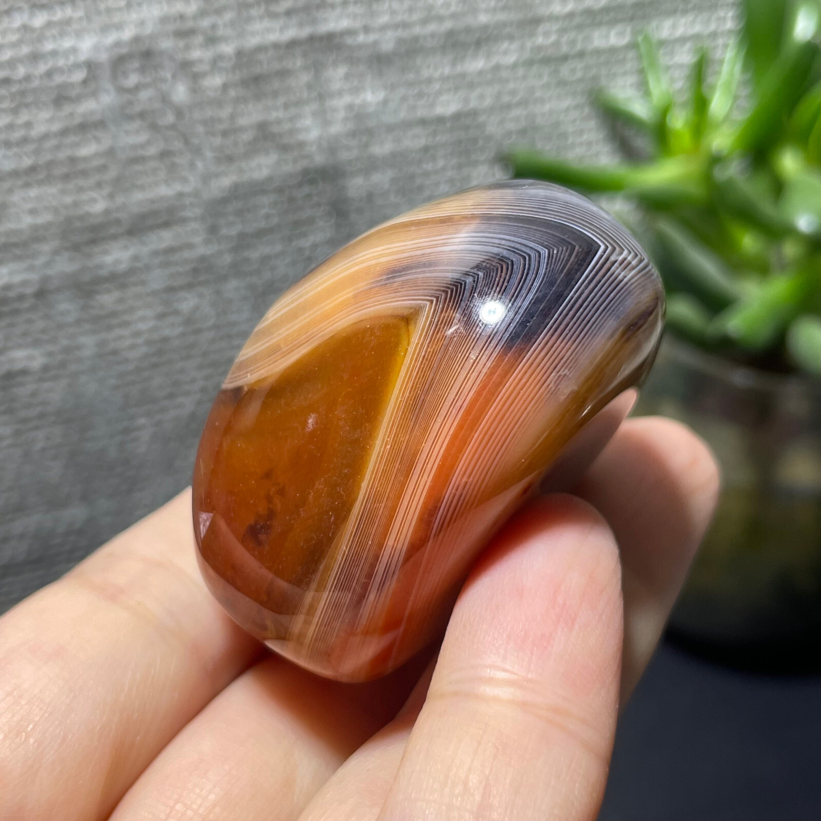 80g Crazy Lace SILK Banded Agate Polished Crystal Tumbled Stone Madagascar M7712