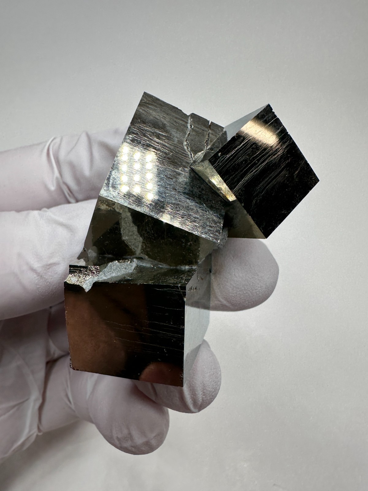 LARGE Rare Lusterous Entwined Interlocking Rectangle Pyrite Cube Cluster_Spain