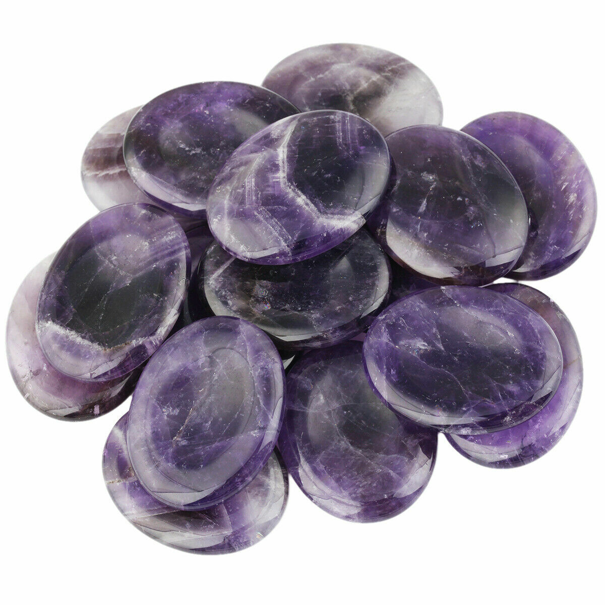 Healing Crystal Oval Thumb Worry Stone Pocket Palm Stone Chakra Reiki Meditation