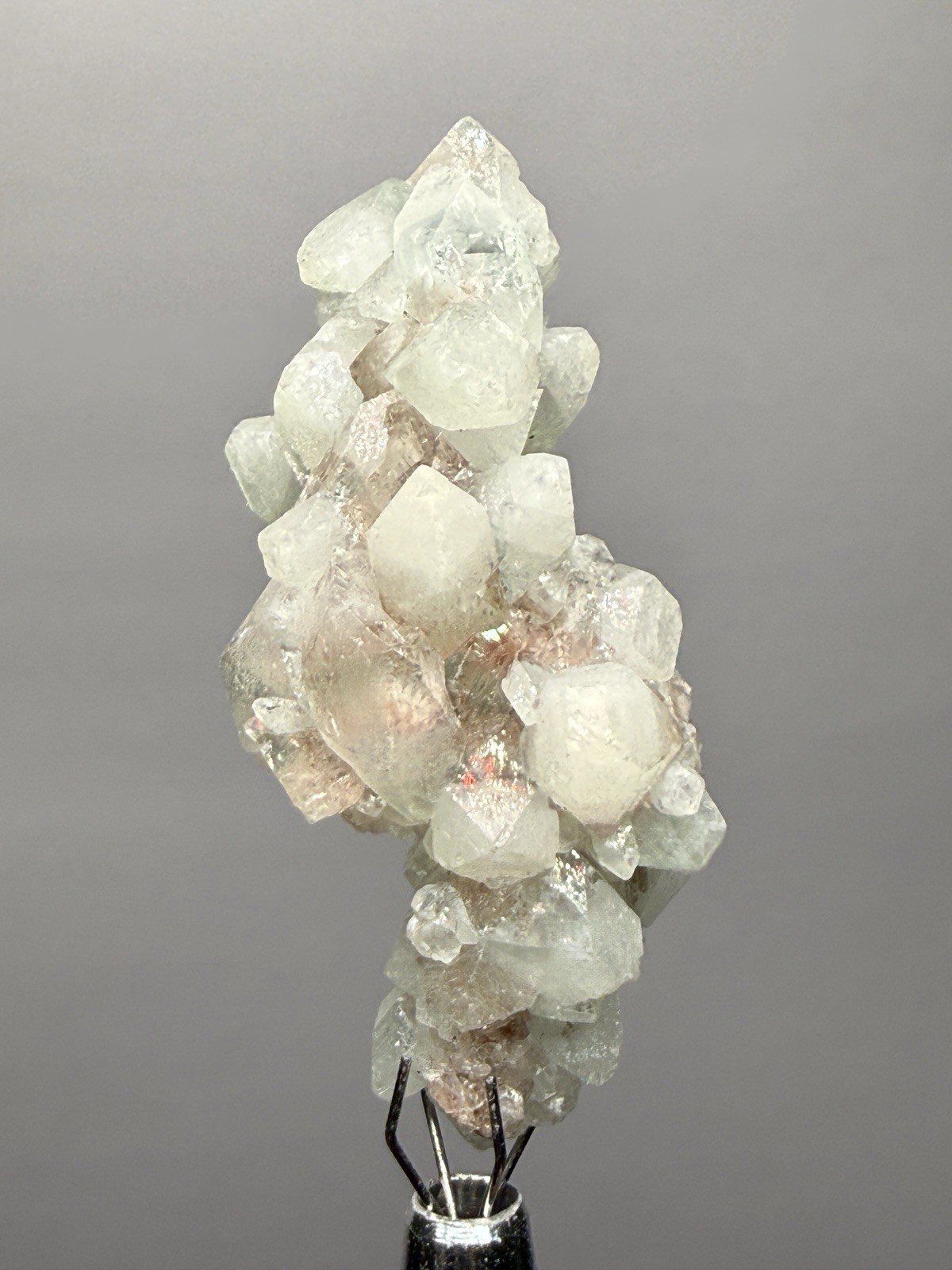 White Stilbite on Red Heulandite — Zeolite Cabinet Specimen | Maharashtra, India
