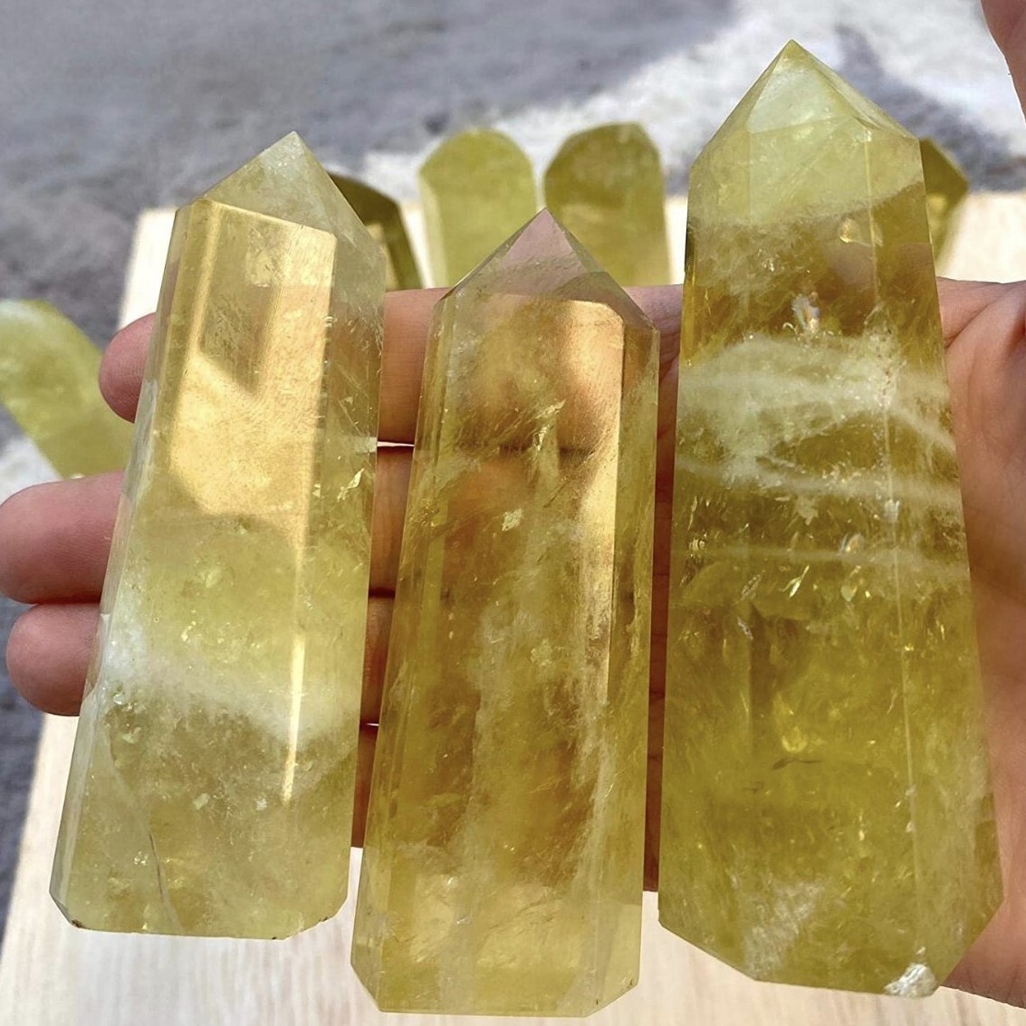 Genuine Citrine Chakra Crystal Tower Wand Witchy Obelisk Home Office Decoration