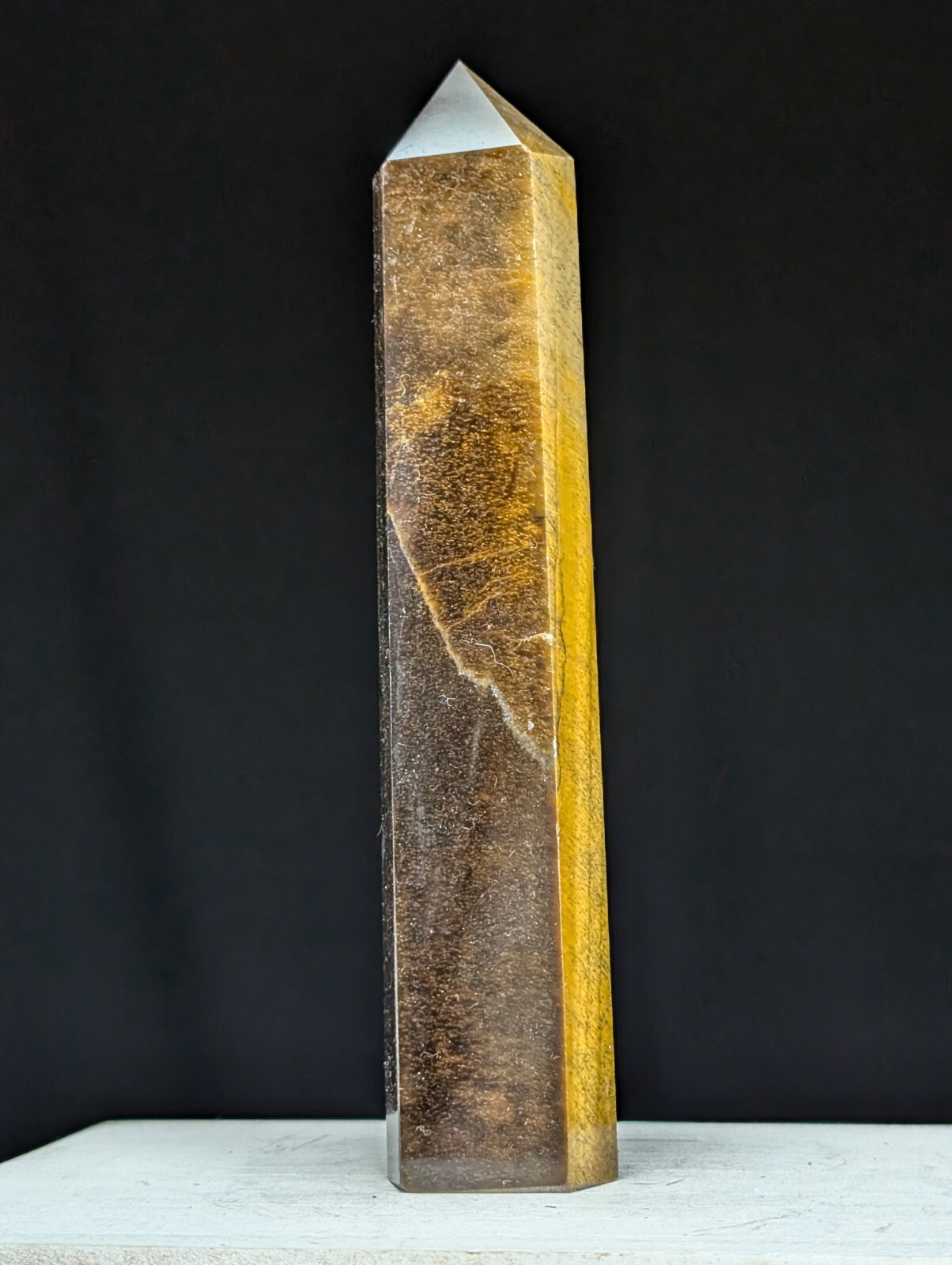 Tiger Eye Tower Crystal Gemstone Large Big Tall Point Chakra