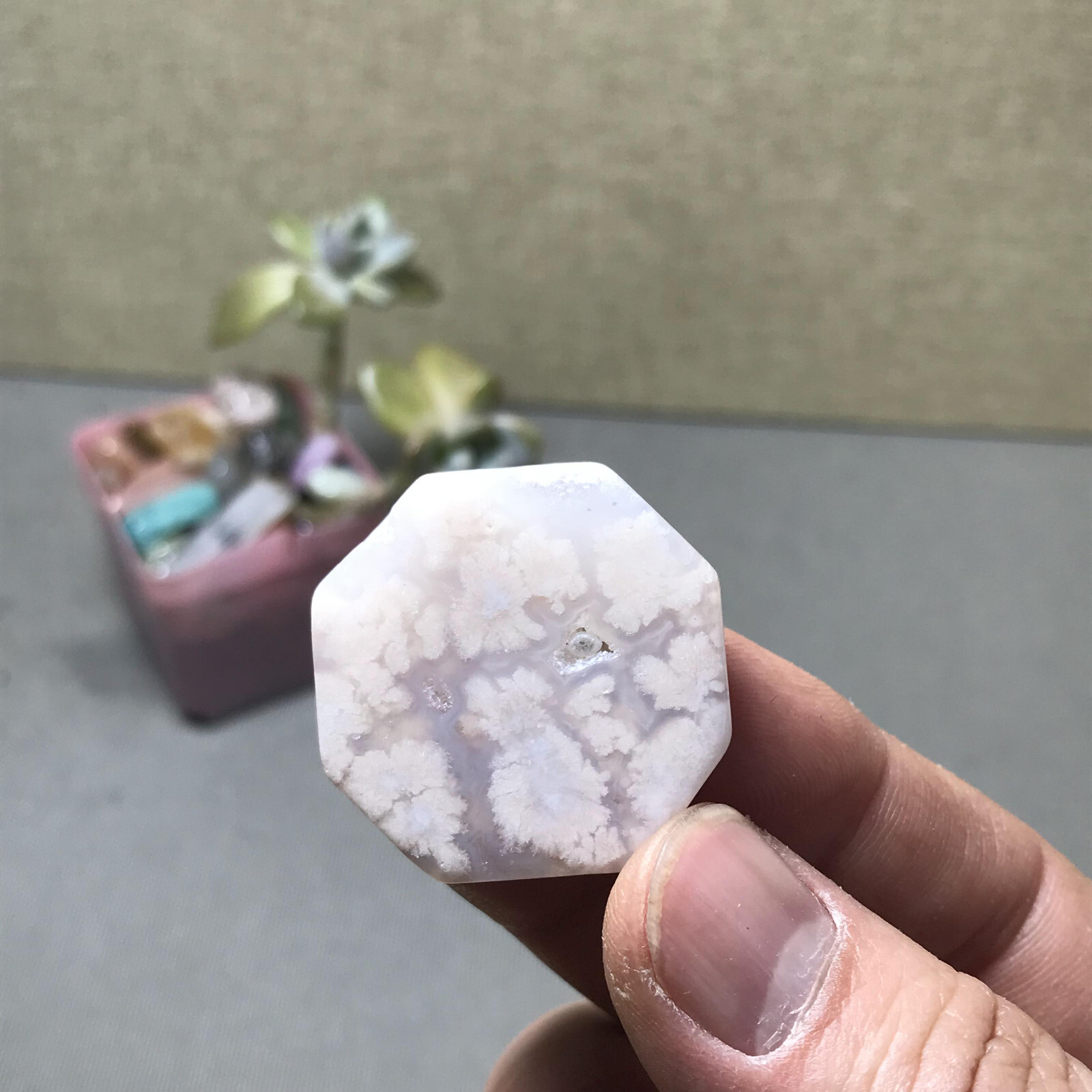 32mm Natural sakura slice gemstone polish/rough Crystal specimens 17g A6052