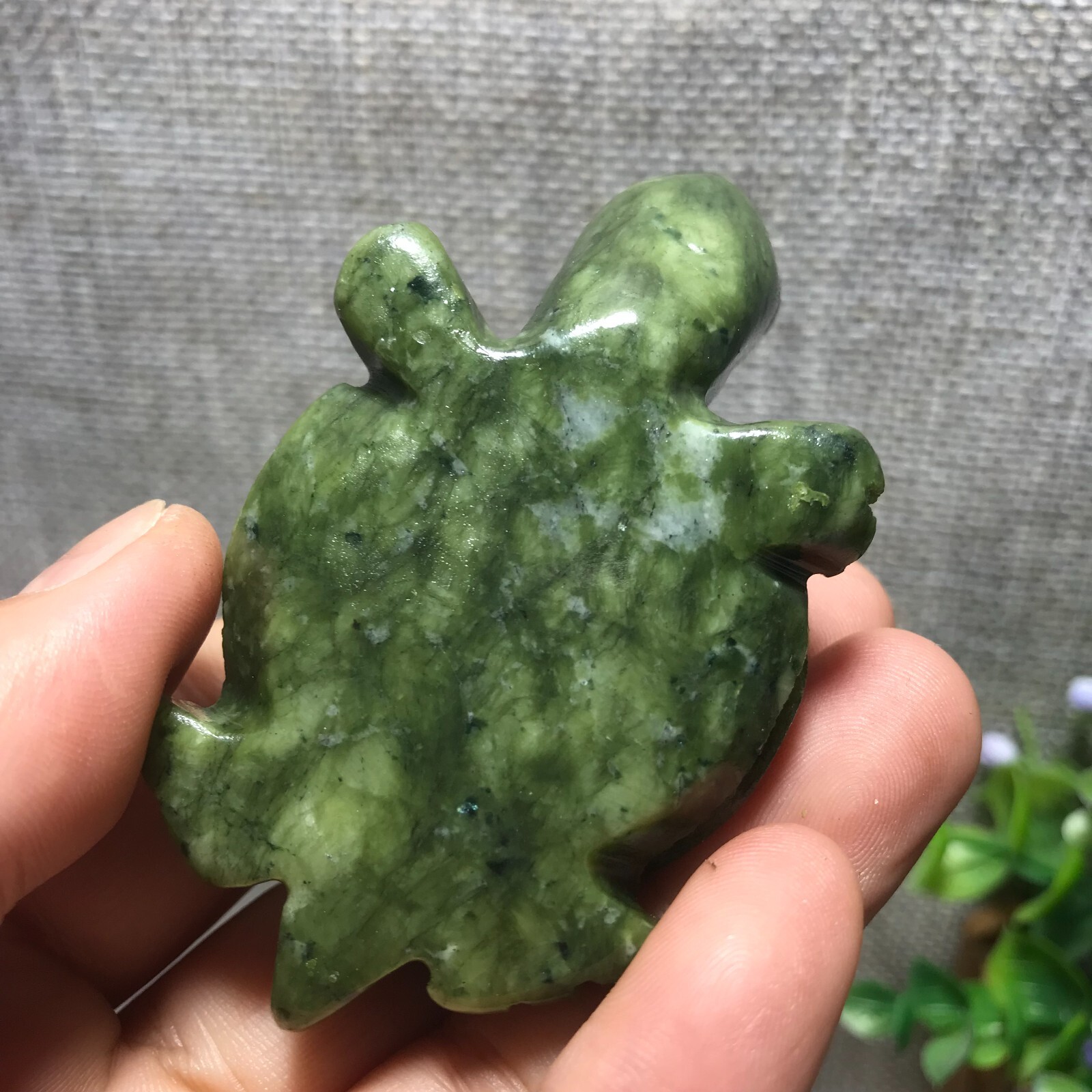 82g Natural Green jade carved Turtle quartz Crystal Tortoise 32