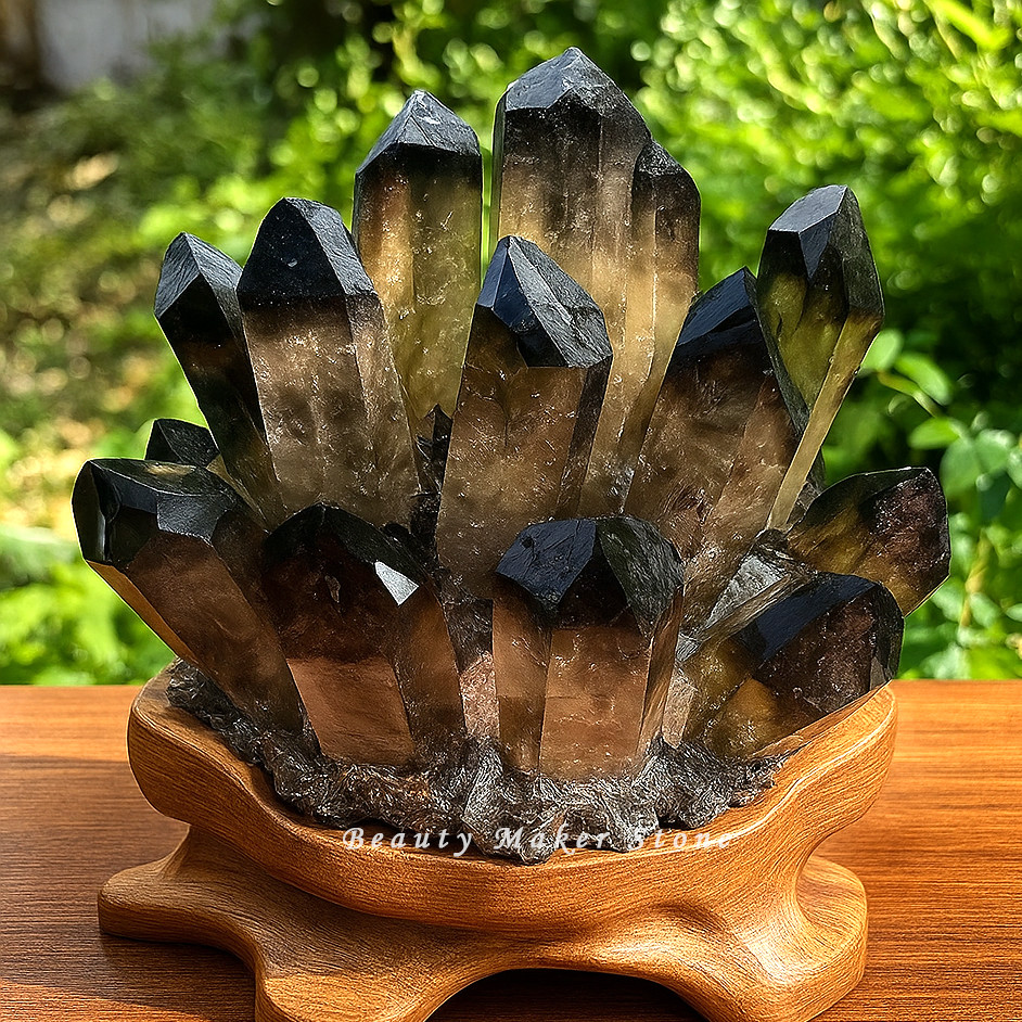 2025 300G New Find Large Smoky Quartz Crystal Healing Cluster Rocks Specimens