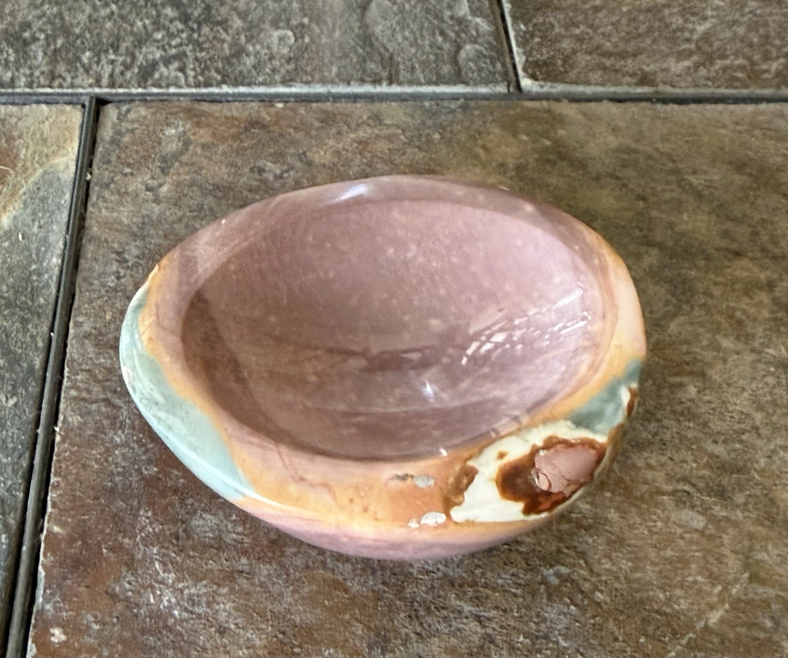 Natural Polychrome Jasper Offering Bowl Polished Crystal Dish 3.5” Madagascar