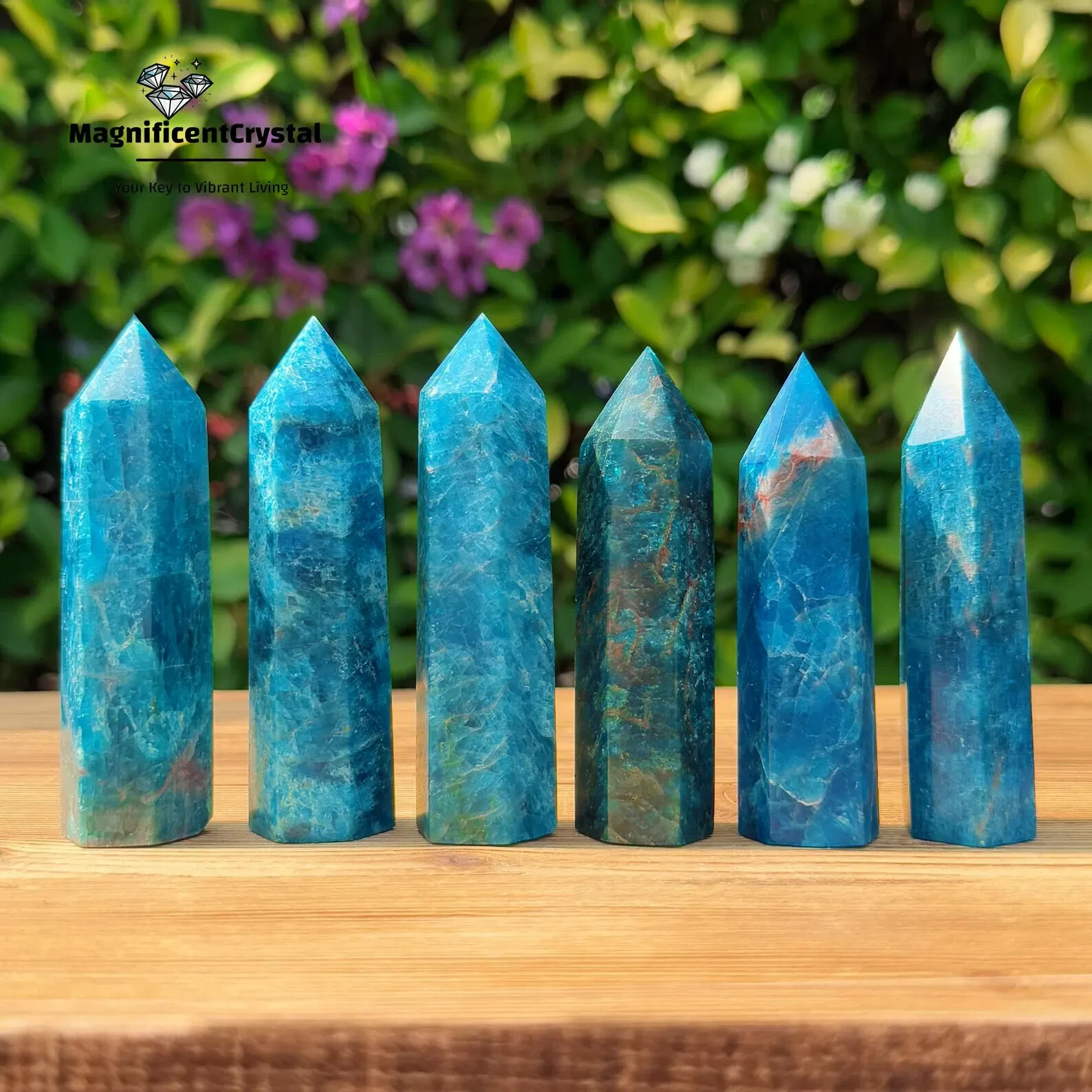 Wholesale Lot 1 lb Blue Apatite Healing Crystal Tower Point Reiki Obelisk Decor