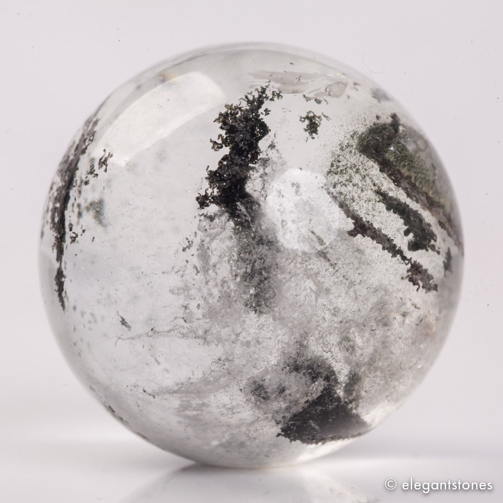 54g34mm Natural Garden/Phantom/Ghost/Lodolite Quartz Crystal Sphere Healing Ball