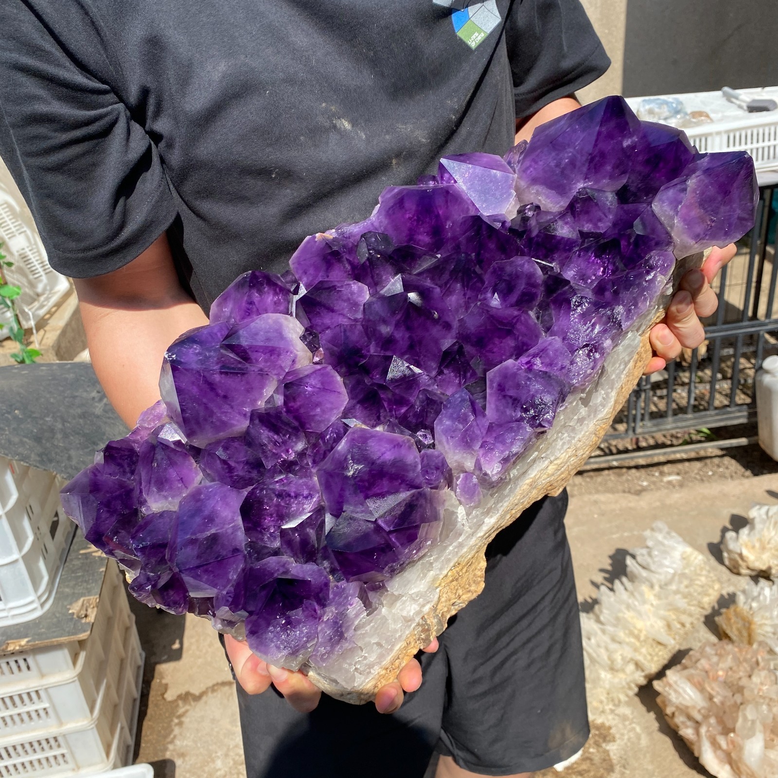 52.3lb Natural Amethyst geode quartz crystal cluster specimen Healing